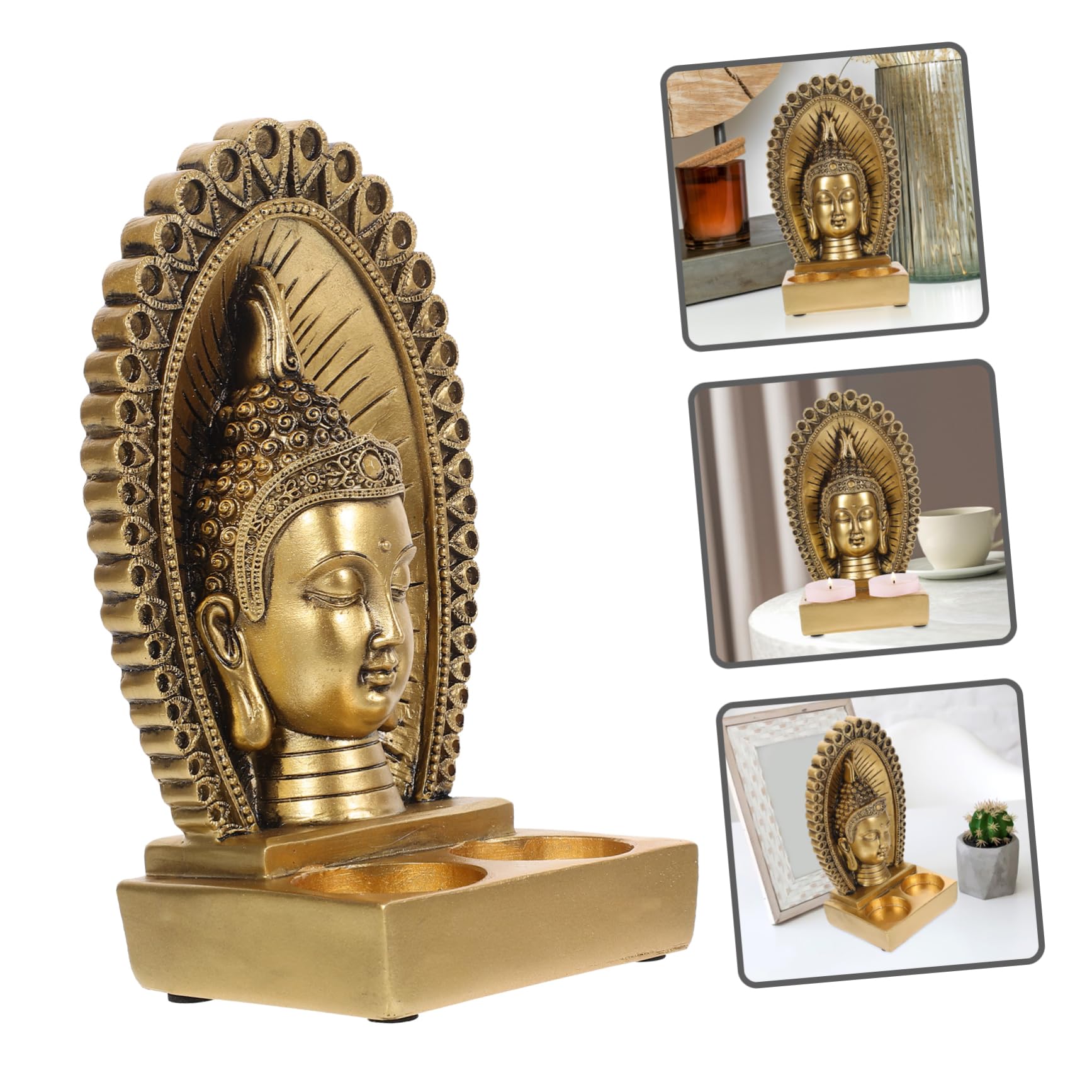 RORPOIR Candlestick Personal Taste Buddha Head Home Decor Crafts Candle Bowl Buddha Tealight Stand Tea Light Candle Holder Buddha Tealight Candle Holder Dining Table Decorate Wax Table