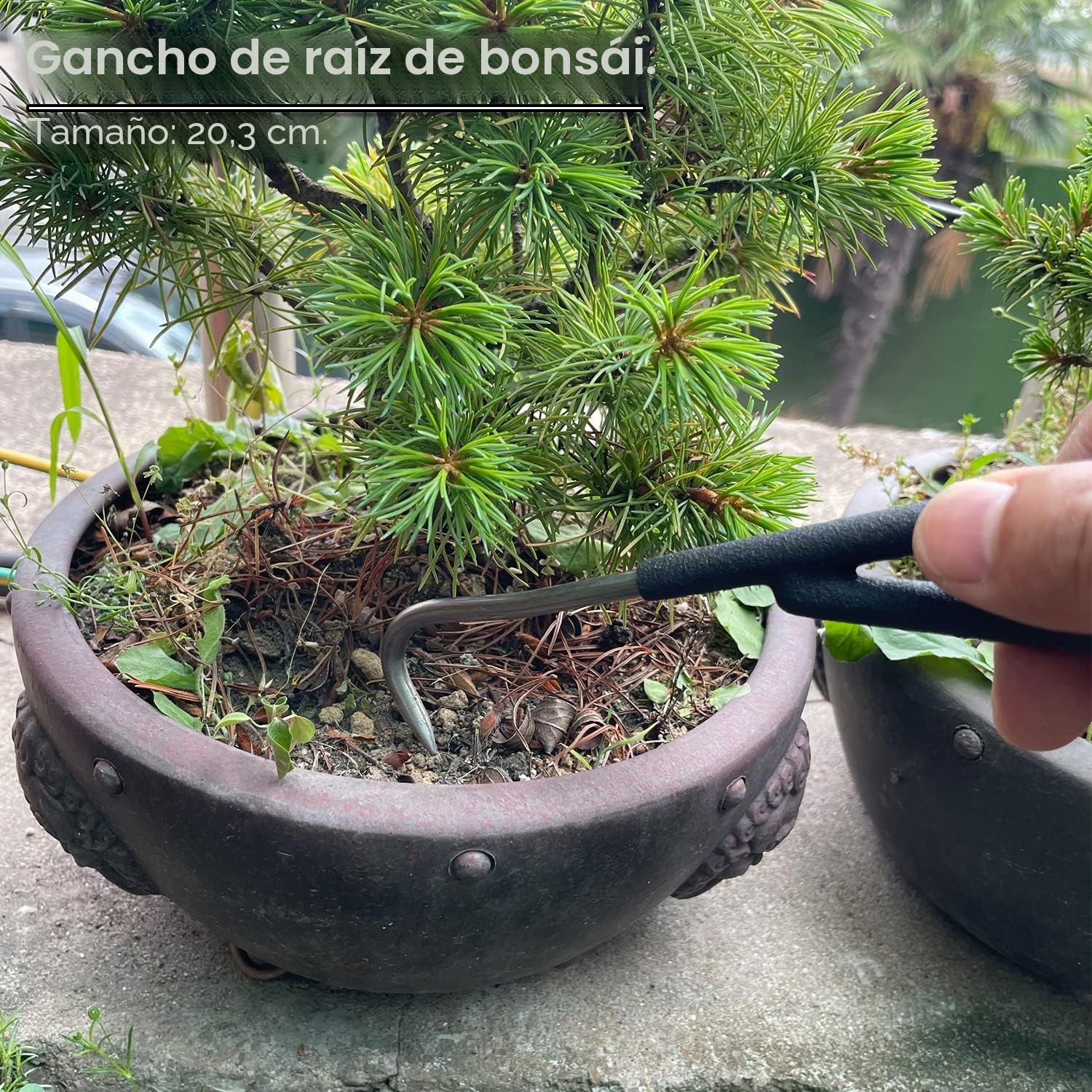 vouiu Juego de herramientas para bonsái de 6 piezas, cortador cóncavo, cortador de perilla, alicates Jin, cortador de alambre, tijeras de bonsái, gancho de raíz de bonsái