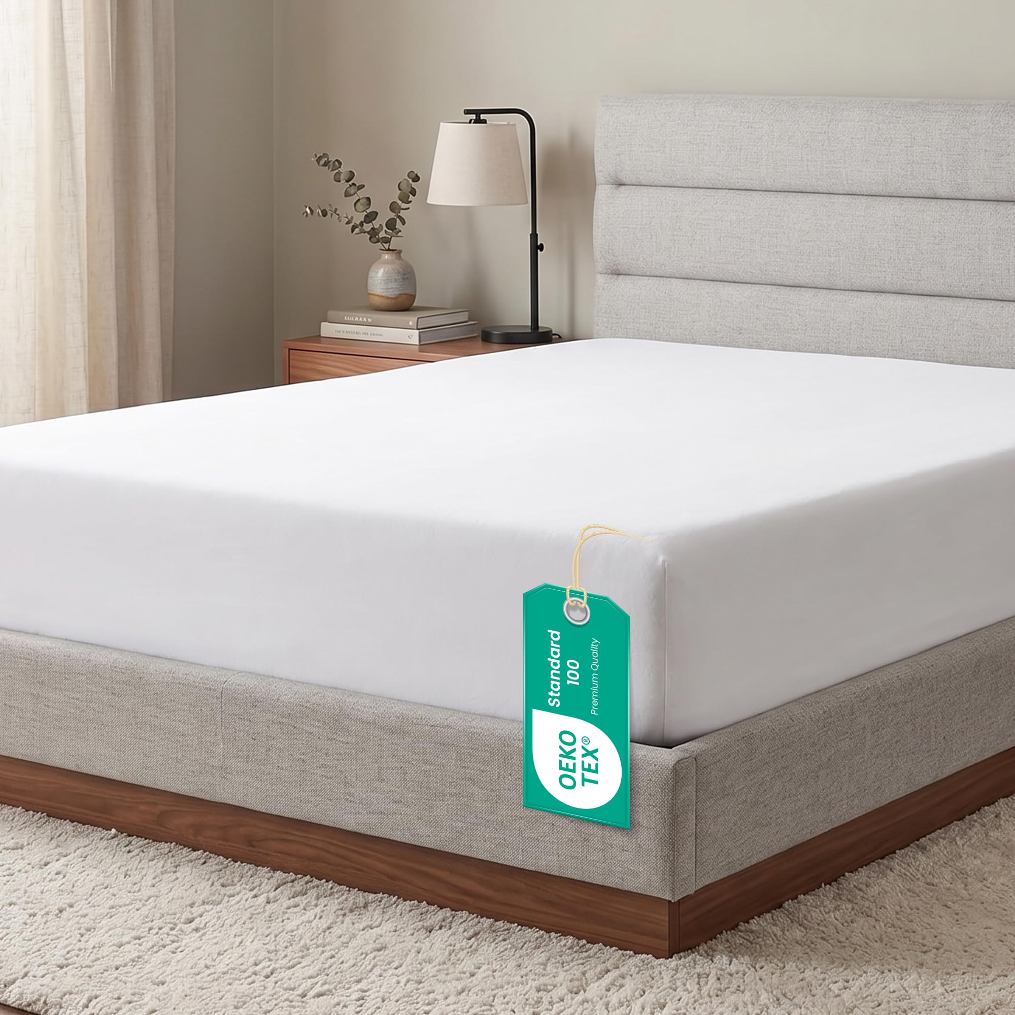 Linens World Egyptian Cotton Fitted Sheets King Size Breathable, Anti Wrinkle 40cm Deep Pocket 200 Thread Count Bed Sheets Bedding & Linen 152 X 200-CM White Bedding King Size Fitted Sheets — view 18