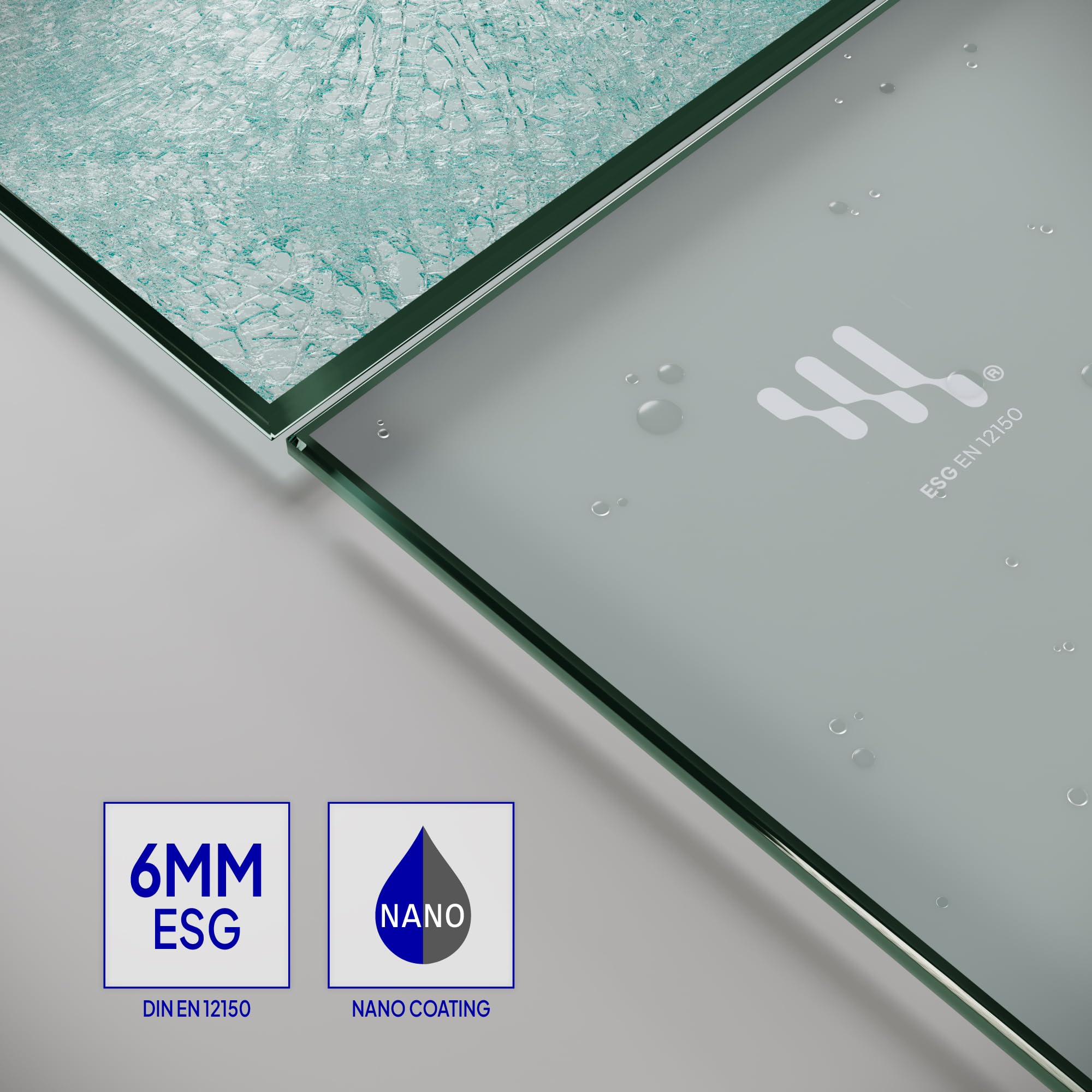 Mampara de Ducha Emma 90x90x190cm, NO REVERSIBLE, Puertas Plegables, Ajuste 88.5-90.5x88.5-90.5cm, Perfiles Cromo, Cristal Templado Satinado 6mm