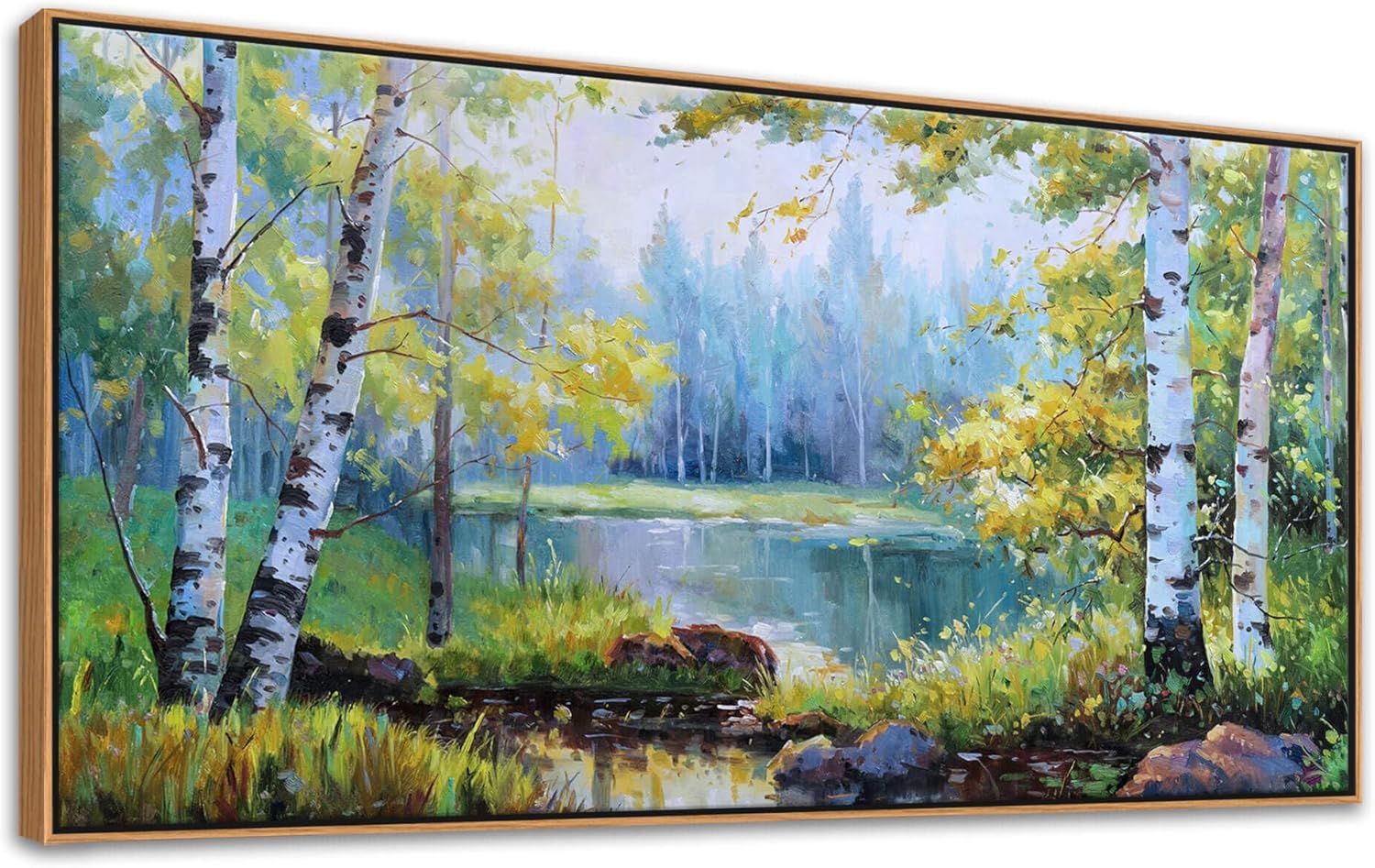 Wall Art for Living Room Large Modern Wall Decor Canvas Paintings for Wall Decorations Trees on Greener Background Bedroom Office Artwork West forest Art Prints Framed