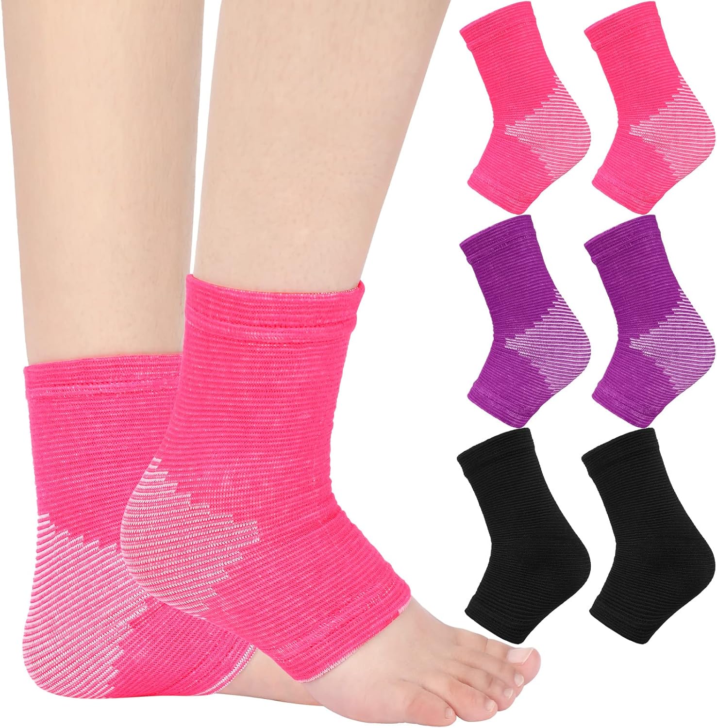 Zhanmai 3 Pair Kids Ankle Brace for Girls Compression Ankle