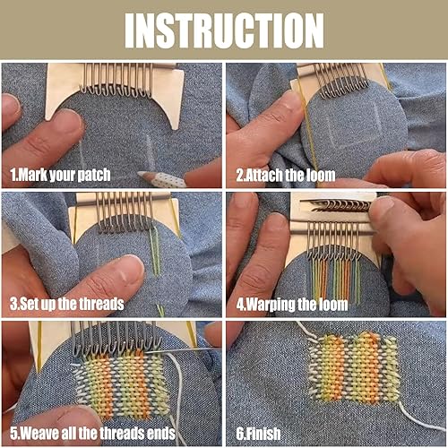 Miniatura 3 de Telar de oscurecimiento de 28 ganchos, telar de oscurecimiento para jeans visibles, herramienta de tejido para manualidades manuales, patrones