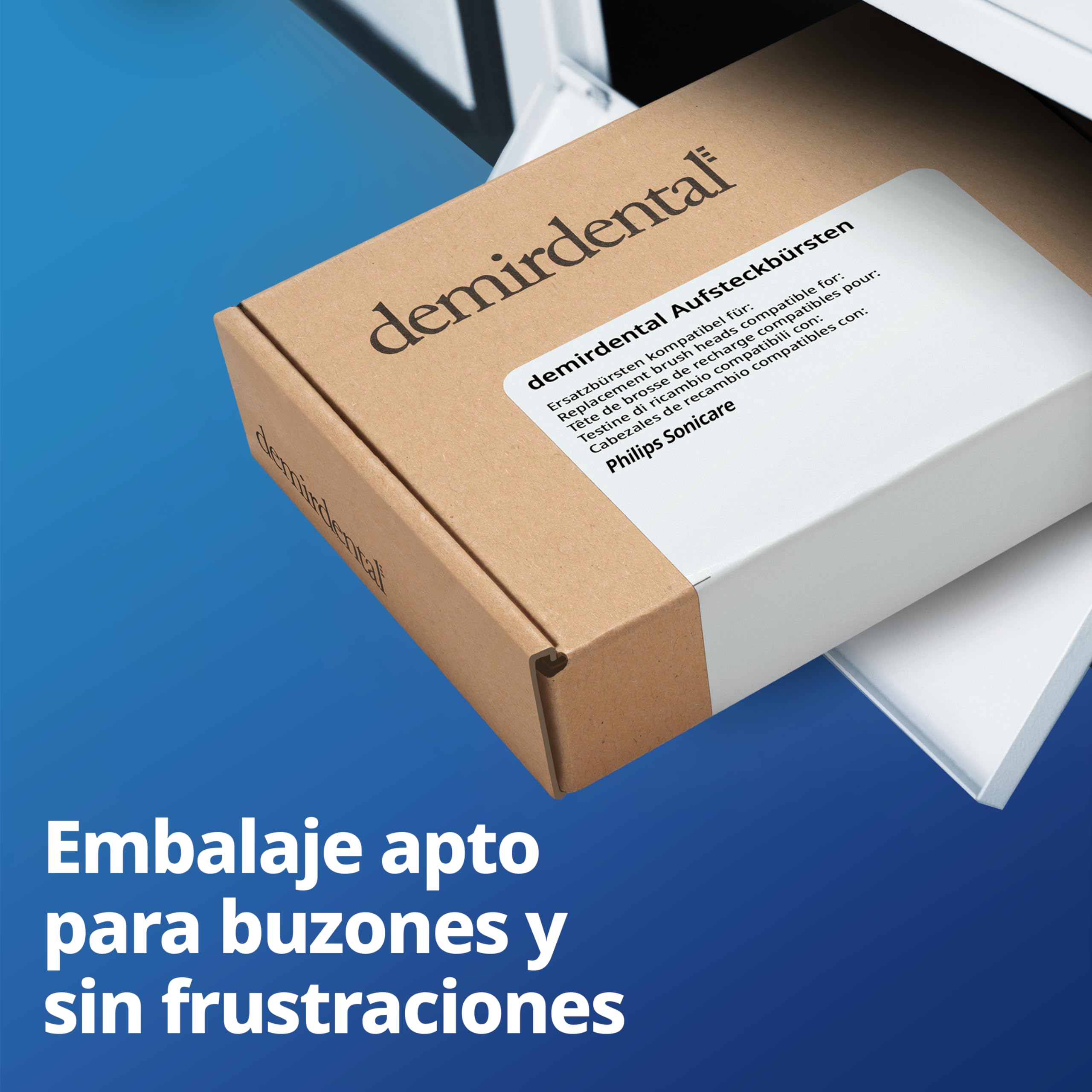 Pack con 8 cabezales demirdental compatibles con los recambios de Philips Sonicare, cepillos de dureza media, corresponde a HX6018