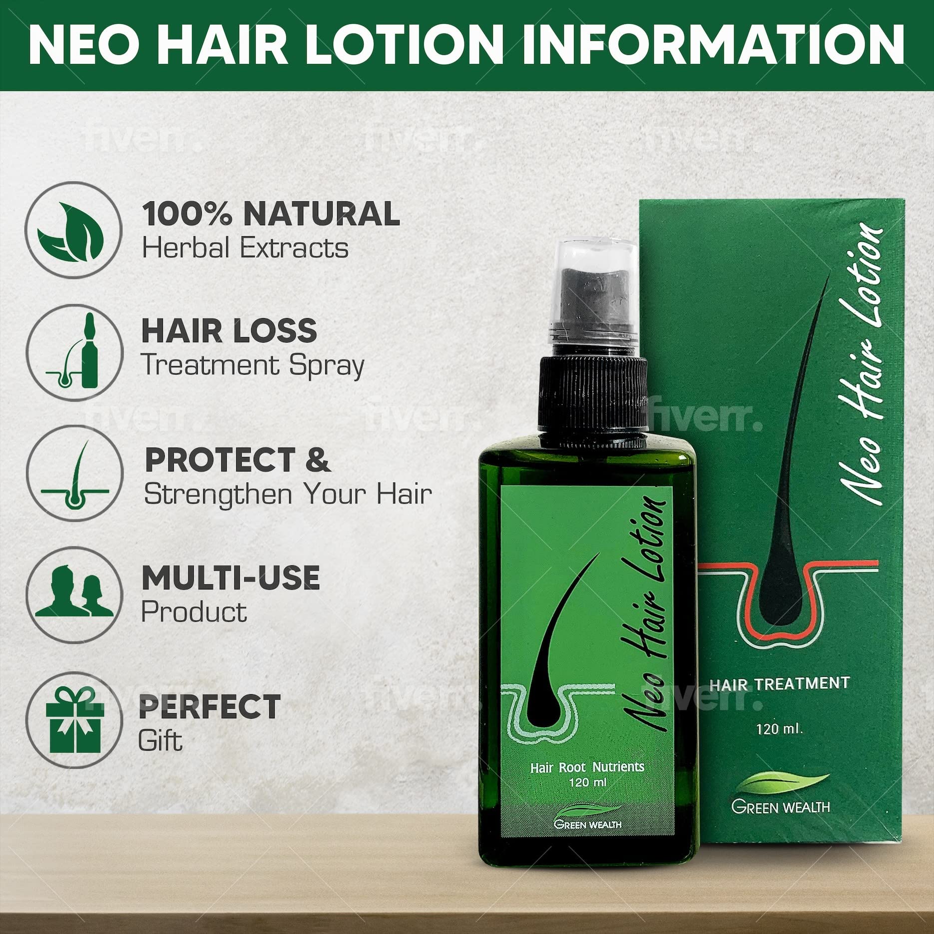 (120 ML) New Popular Neo Hair Lotion Treatment For Hair Loss Herbal