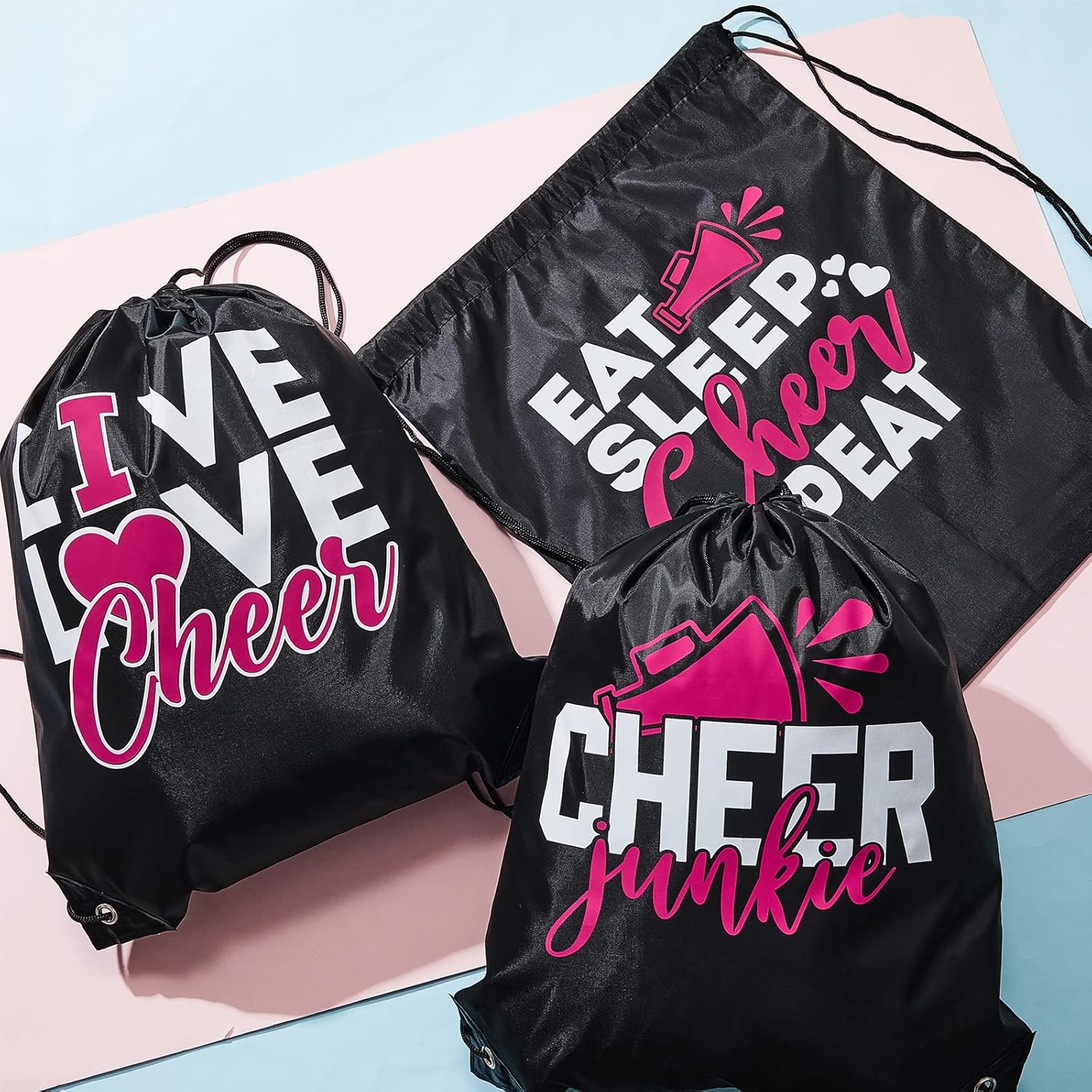 6 Pieces Cheer Bags Cheerleading Bags Girls Cheer Competition Bag Cheerleading Backpacks Gymnastic Cinch Sack Cheer Drawstring Bag for Girls Cheerleaders Sports Activities : Sports & Outdoors