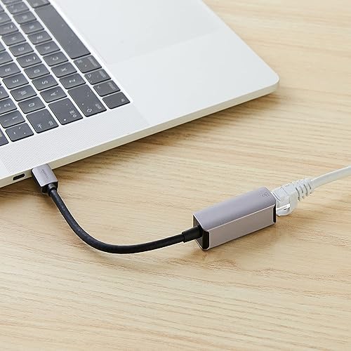 Miniatura 7 de Tienda Basics Adaptador de aluminio USB-C a RJ45 Gigabit Ethernet, red rápida, gris, 2.07 x 0.81 x 0.6 pulgadas