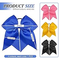 Vista 2 de 4 lazos elásticos grandes de 8 pulgadas, bandas elásticas para el cabello, cinta de grogrén, soporte para cola de caballo para animadoras