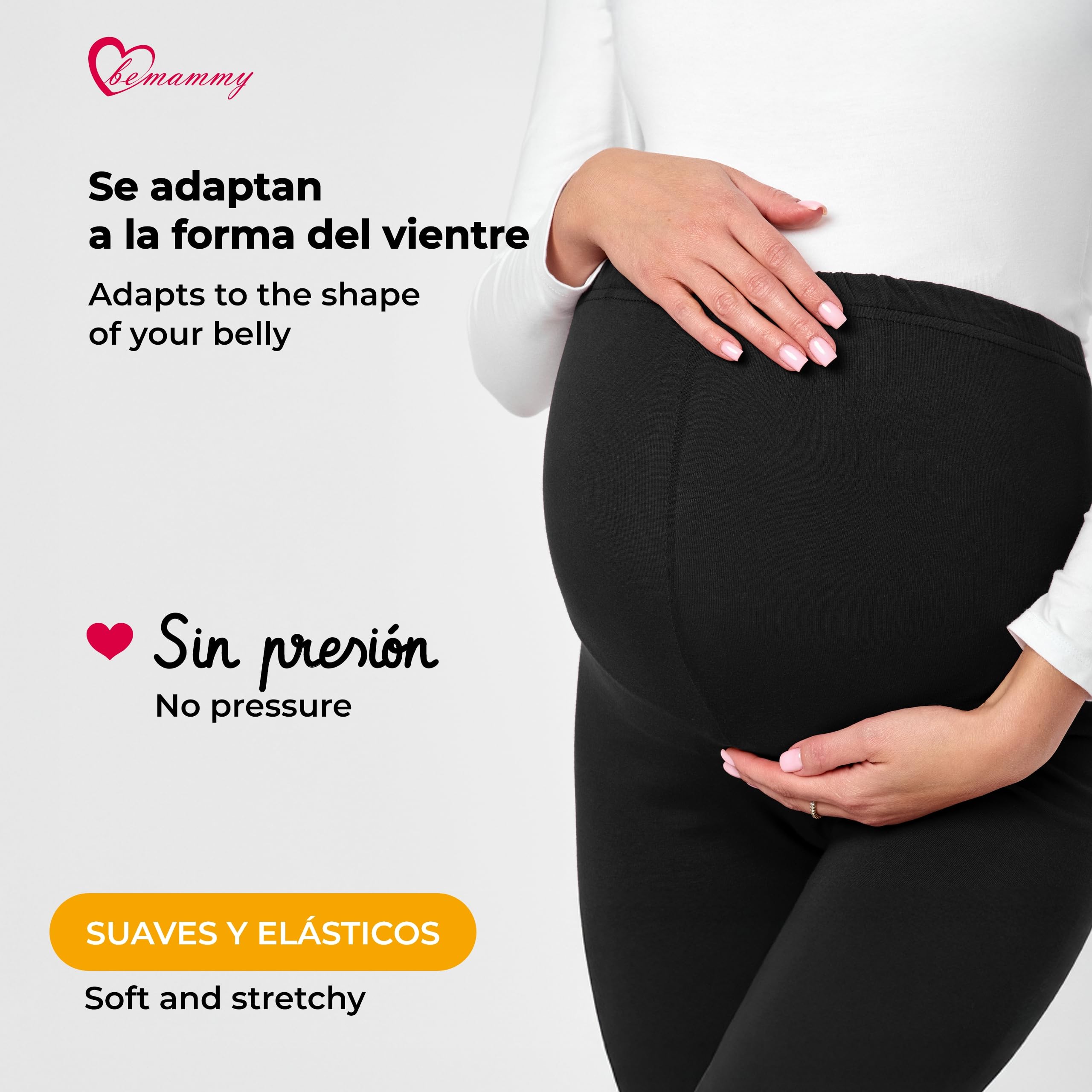 Be Mammy Lote de 2 Leggins Premamá Embarazo Ropa Deporte BE20-230