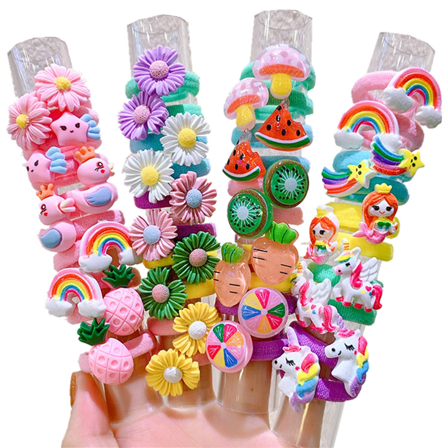 Crazy Bobble® 100 stuks mini-haarbanden, mini-haarbanden, naadloze haarelastiekjes, kleine paardenstaarthouders, haaraccessoires voor vrouwen, kinderen, meisjes, 2,5 cm diameter (veelkleurig
