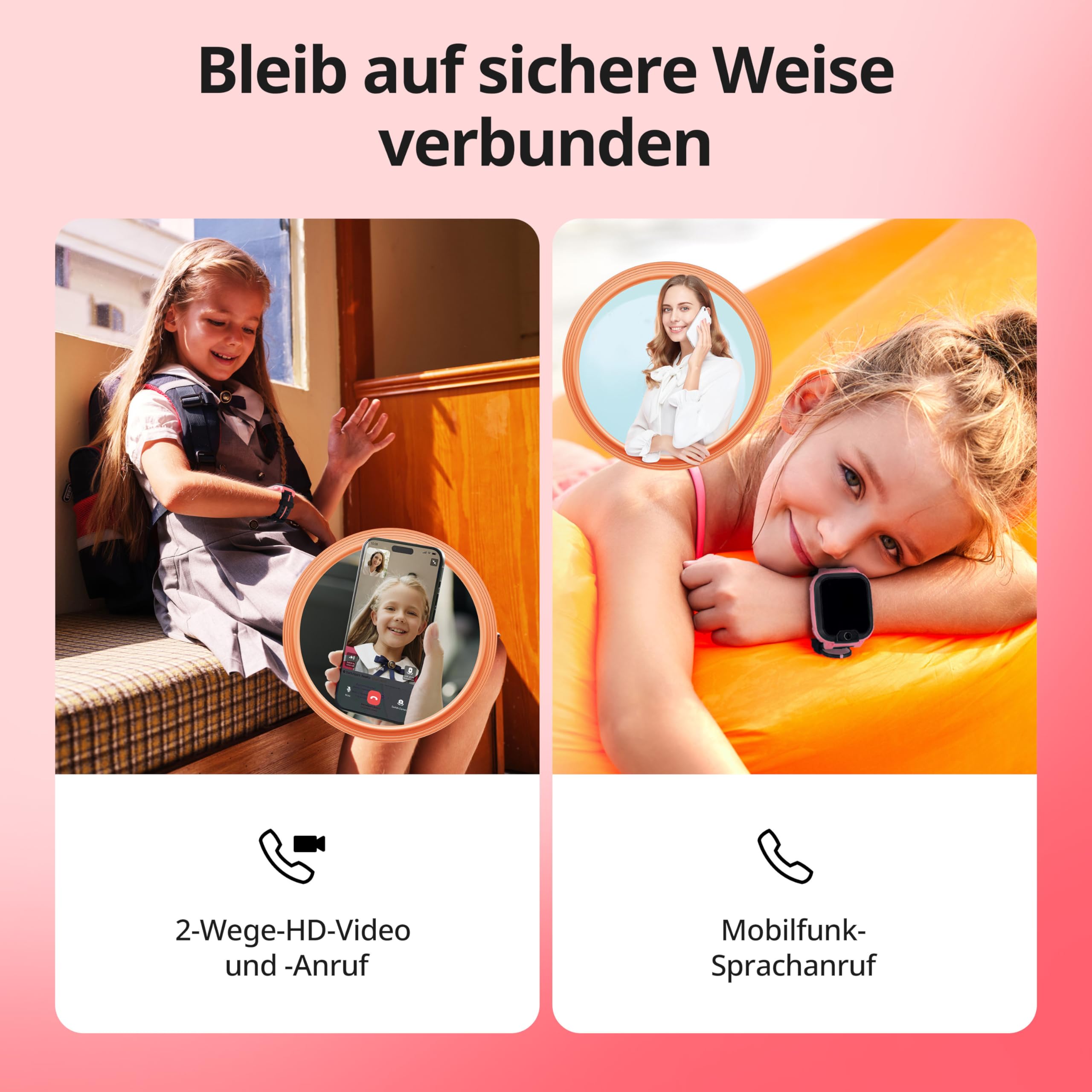 imoo Z1 smartwatch für Kinder, Kinder smartwatch und SIM-Karten-Unterstützung, SOS Notruf, Klassenmodus, IPX8 wasserdicht, 1,3 Zoll, Frontkamera 2 MP, Grün