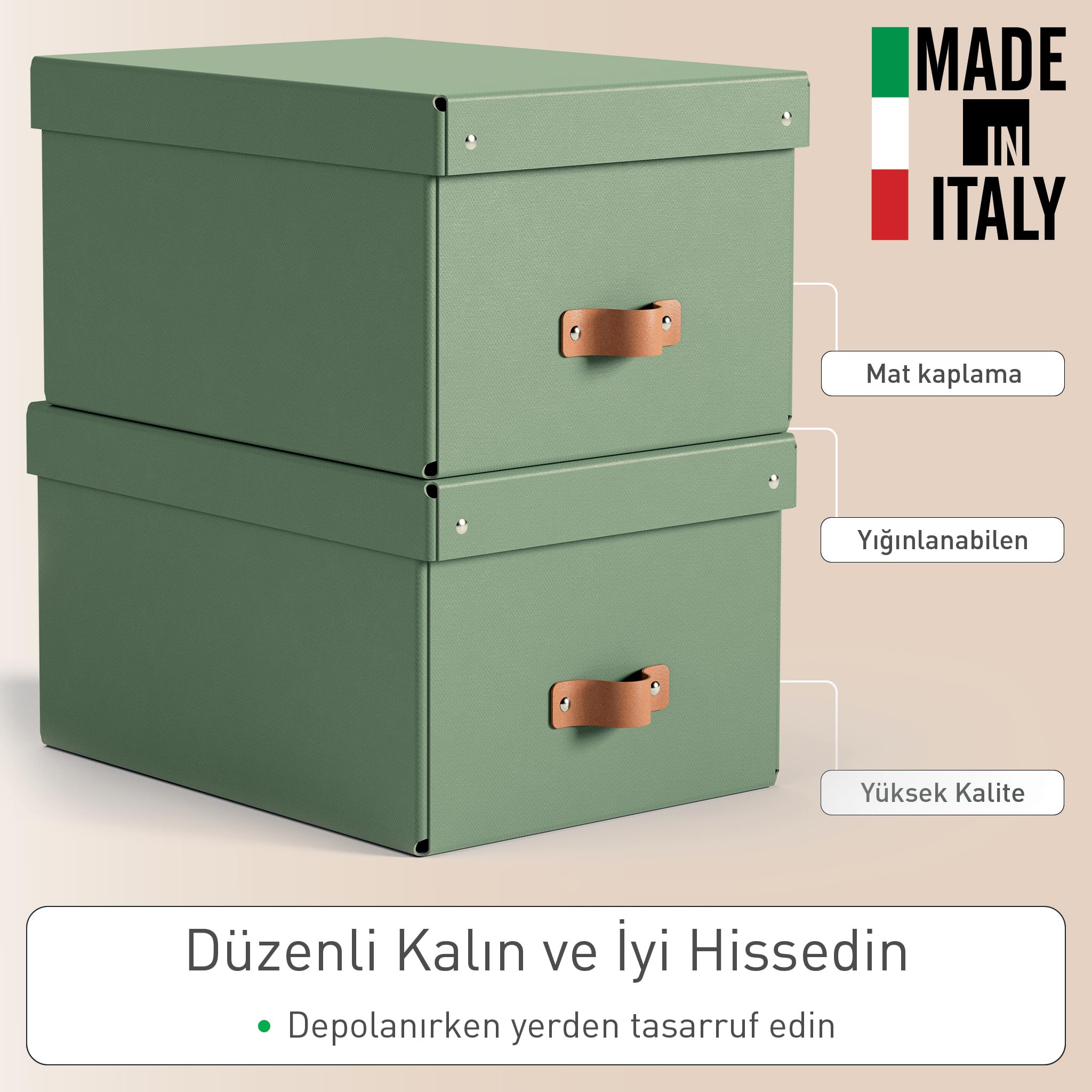 Leitz Puro, Set di 2 Scatole portaoggetti medie con Coperchio, Resistenti, Impilabili, Compatibili con mobili a Cubo e Ripiani, per Casa e Ufficio, Capacità di 17 litri, 27 x 37 x 20 cm, Verde Malva