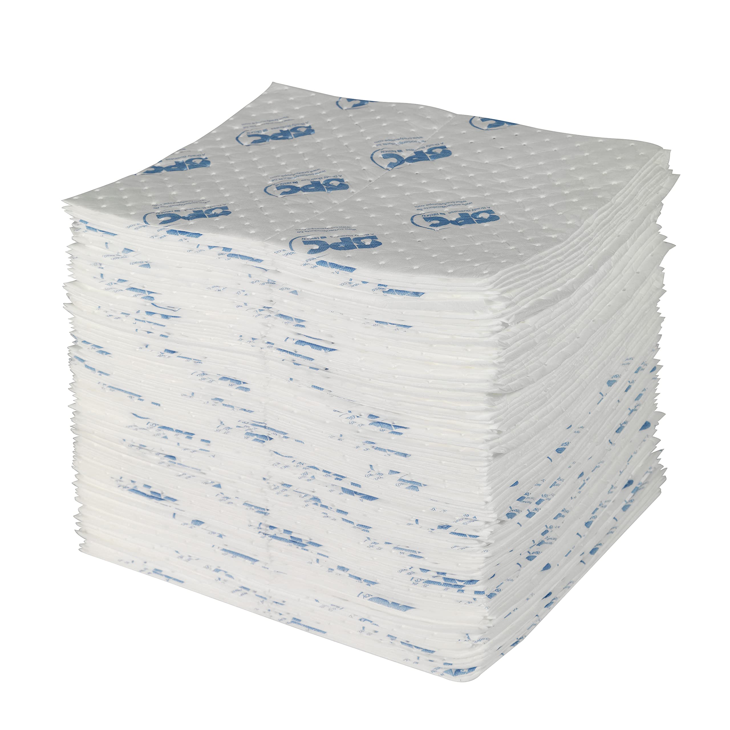 SPC® by Brady Oil Absorbent Sheets – Pack of 300, Lightweight, 3-Ply Pads, MAXX Technology for High Absorbency & Low Disposal Costs, 40 cm x 50 cm