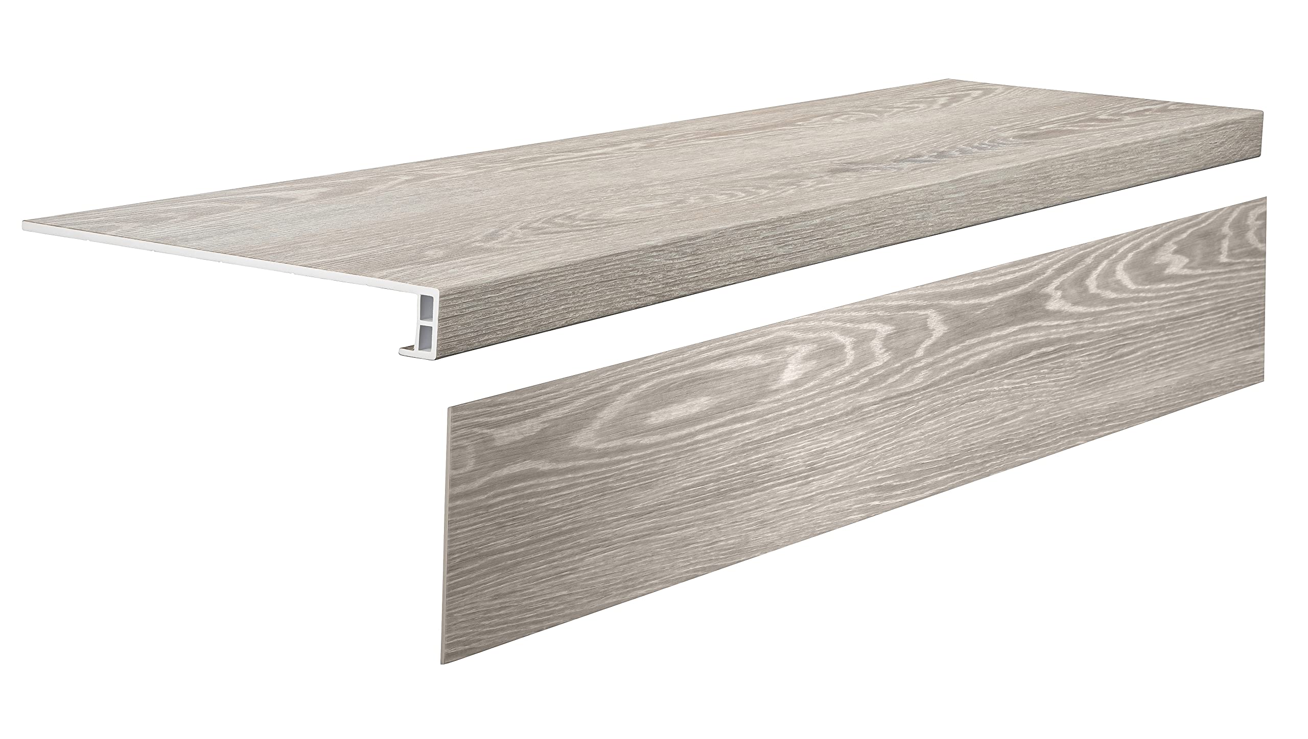 Lucida Surfaces Luxury Vinyl Stair Tread and Riser Combo | Glue Down Wood-Look Stair Treads Cover and Riser | Waterproof | Scratch and Scuff Resistant | MaxCore (Antique Oak)