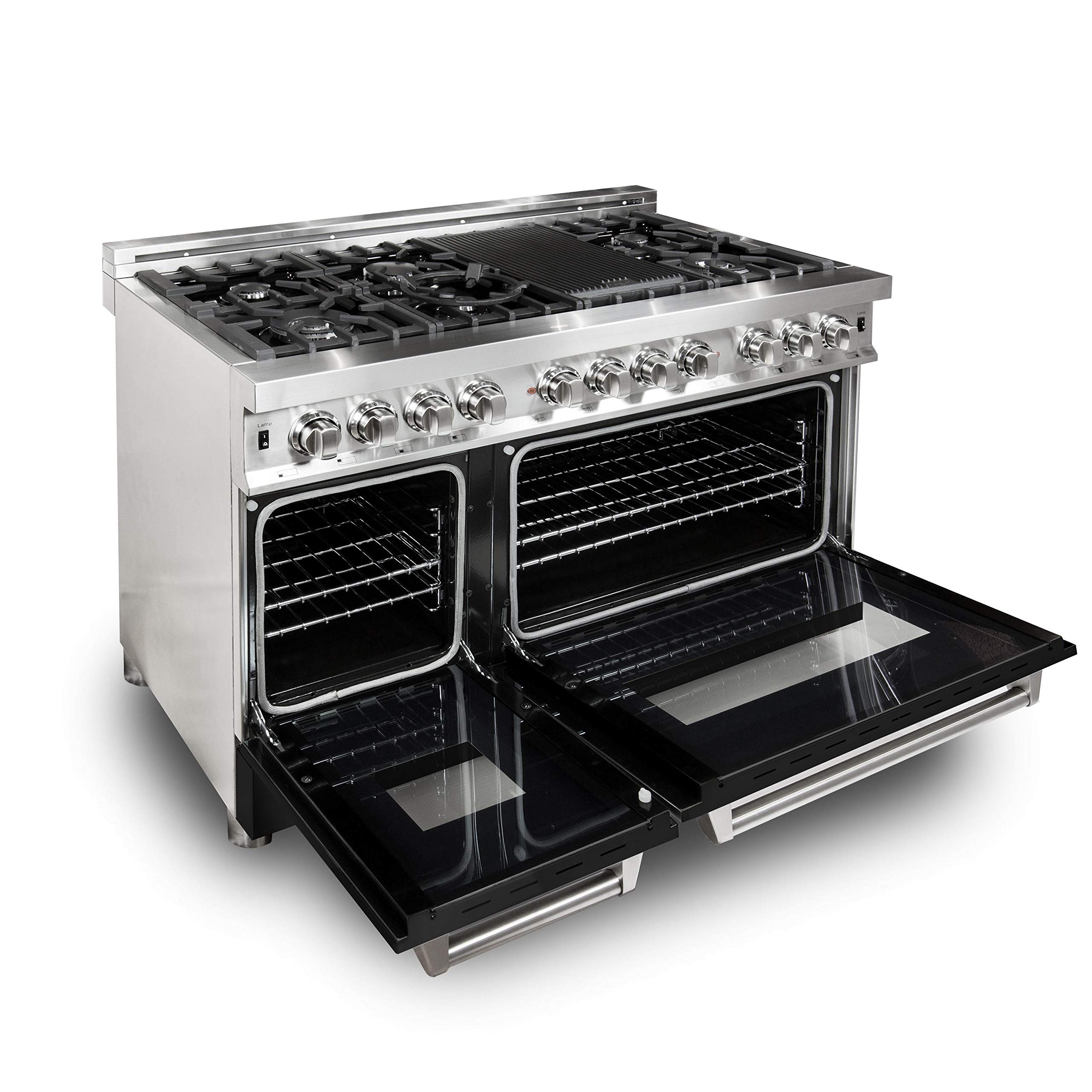 ZLINE 48 in. Professional Dual Fuel Range with Black Matte Door (RA-BLM-48)