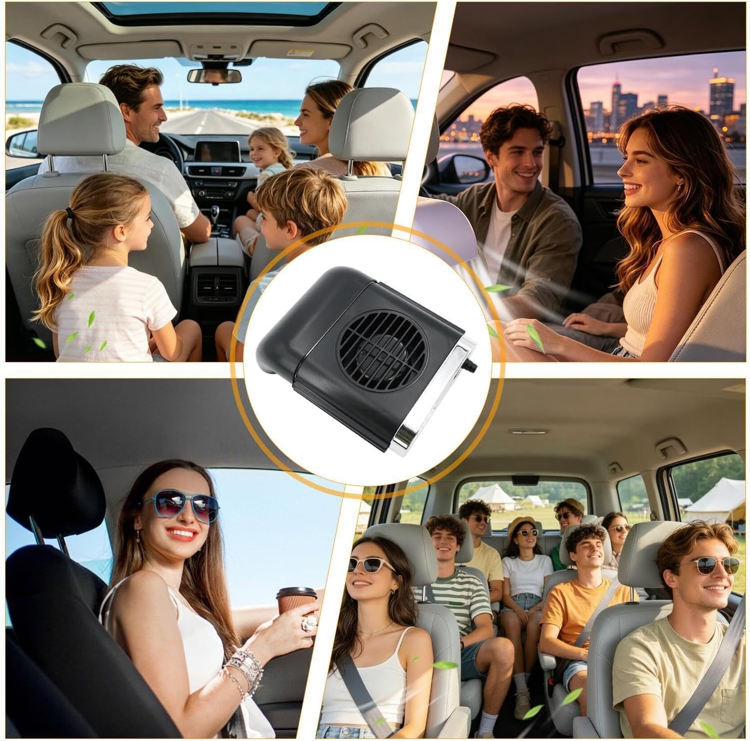 Headrest Fan for Backseat | Portable Powerful 3-Speed Adjustable | Portable Car Fan Air Cooler | for Summer Hot Weather Road Trip Long Drive Travel Daily Commuting