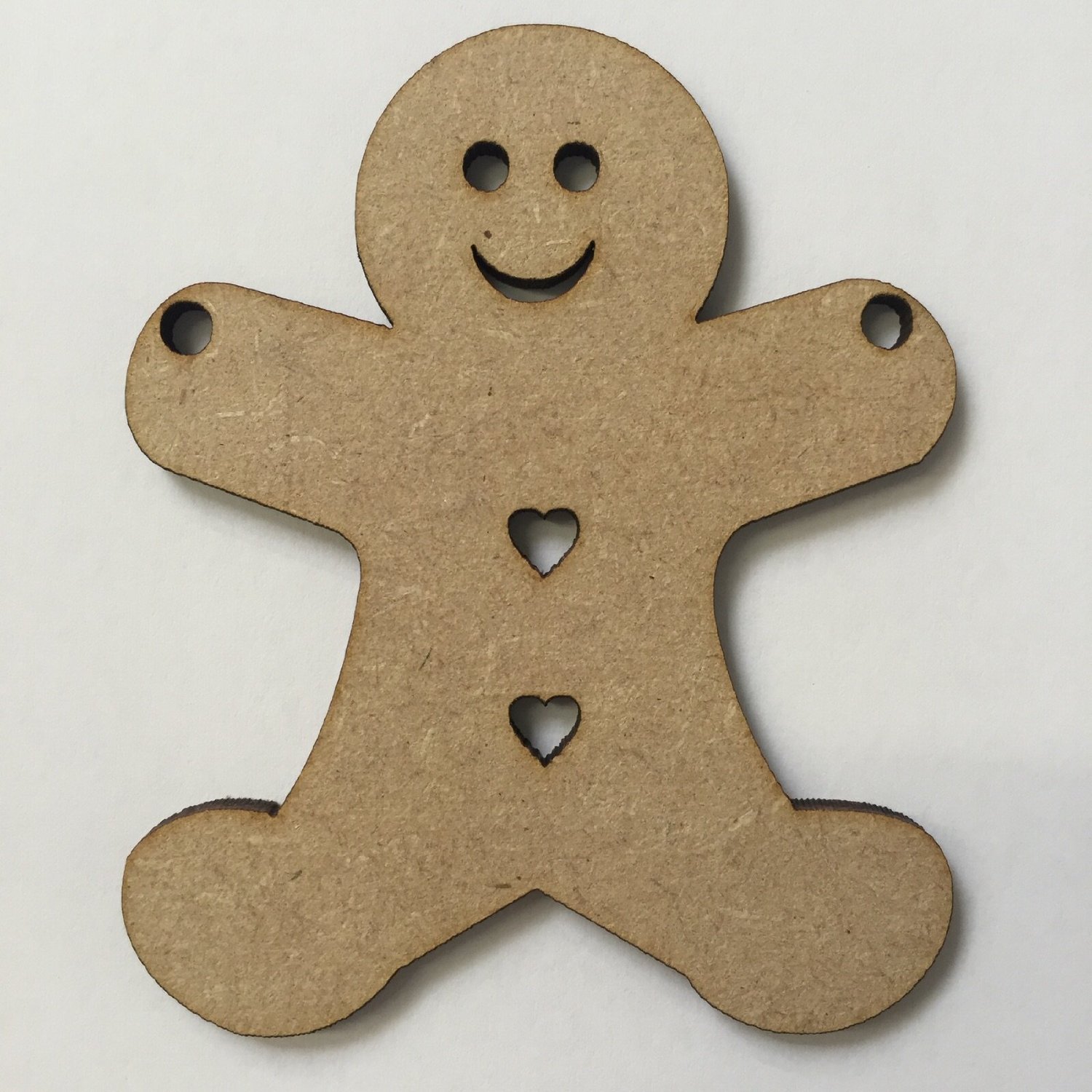 Fsss Ltd 8 X Gingerbread Man 12Cm Shape 3Mm Mdf Christmas Xmas Decorations Bunting (Bunting Holes)