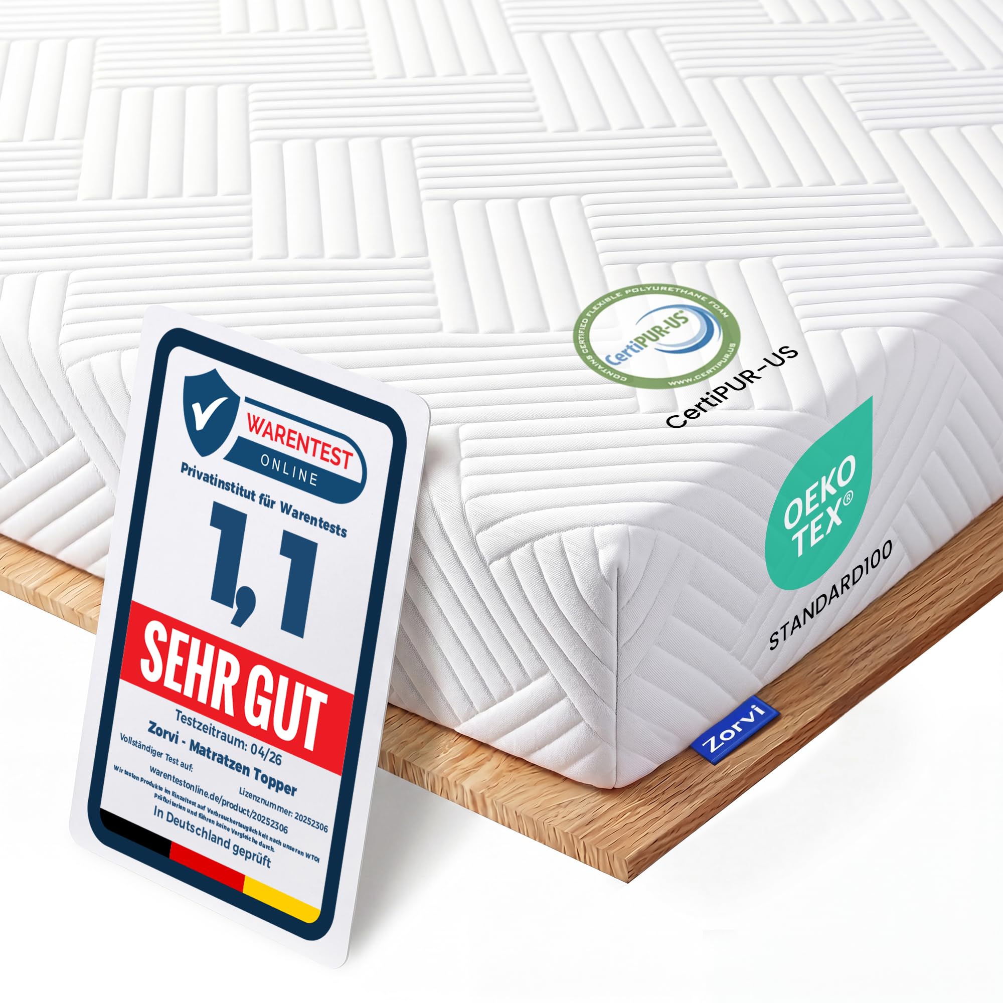 Gel Matratzen Topper 160x200cm, H2/H3 6cm Matratzentopper, Weicher Gelschaum Memory Mattress Topper Matratzenauflage für Schlafsofa Bett, Boxspringbett, Gästebett, Atmungsaktiv, Öko-TEX Zertifiziert