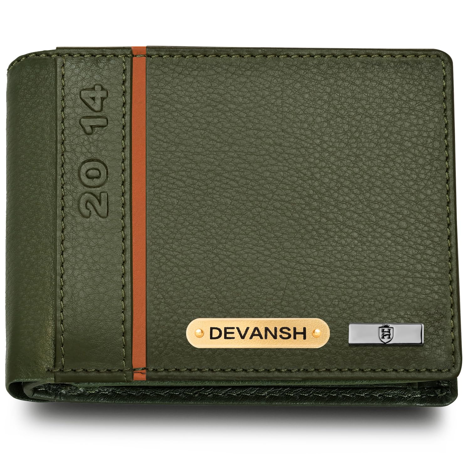 hornbull Men's Personalized Gift Wallet | Customized Slim Stylish Leather Purse with Name | Unique Birthday Anniversary Gift for Men Boy Love Husband (Olive/Mud)-picture-25
