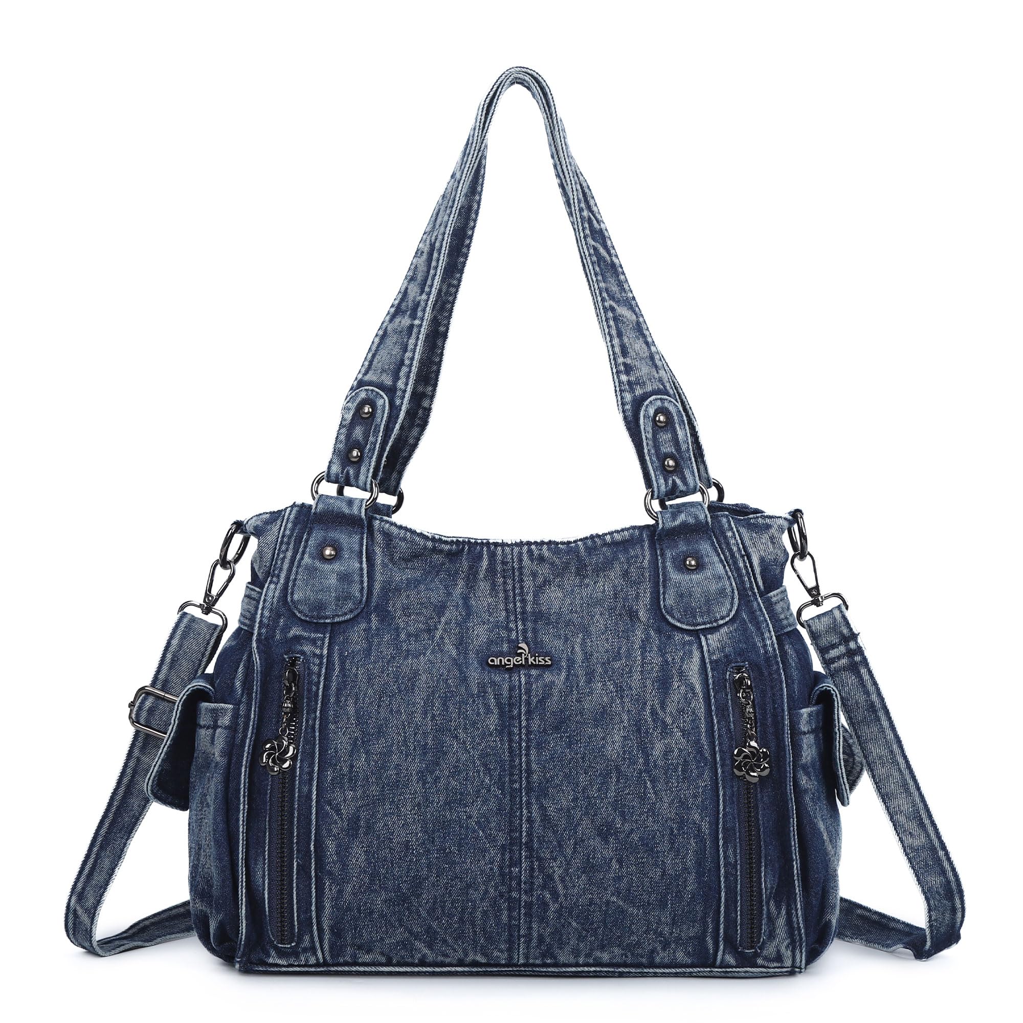 Angel Kiss Handbags for Womens Top-Handle Hobo Purse Roomy Casual Shoulder Bags PU Tote Satchel Purse for Women