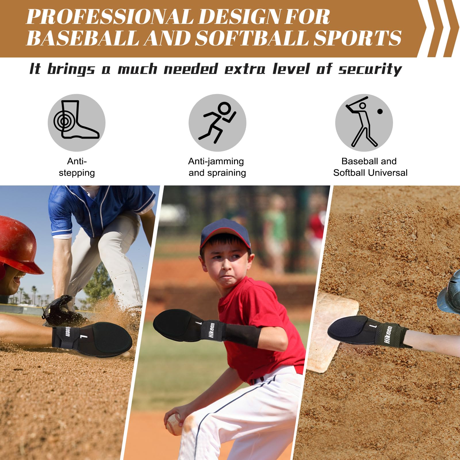 BOOSTEADY 1 Paire de Gant de Baseball pour Batteur, Gant Coulissant de Baseball pour Main Gauche Droite, Gant de Softball Baseball pour Protection des Mains, Gant Réglable pour Homme Femme