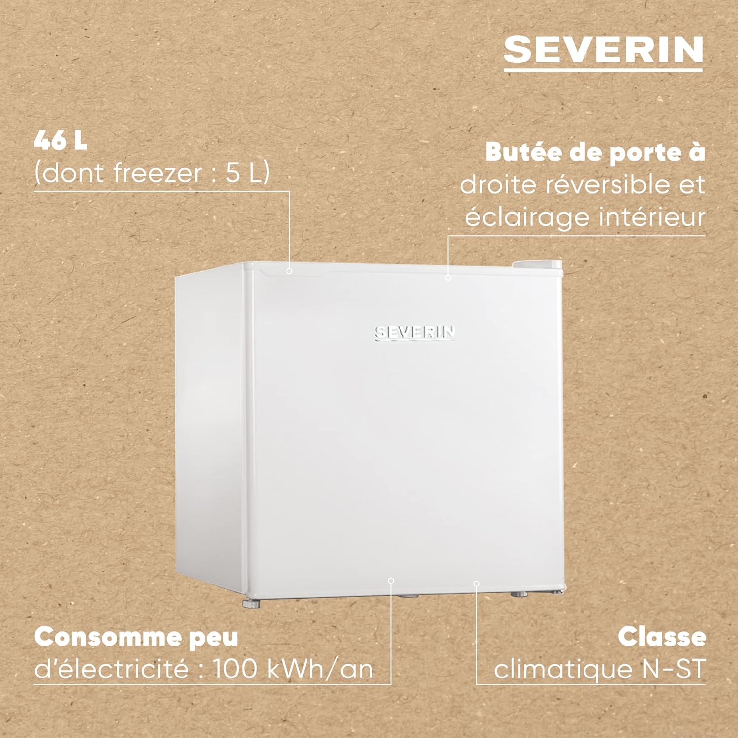 SEVERIN KB 8873 - Frigorifero con scomparto freddo, colore: Bianco [Classe di efficienza energetica F]
