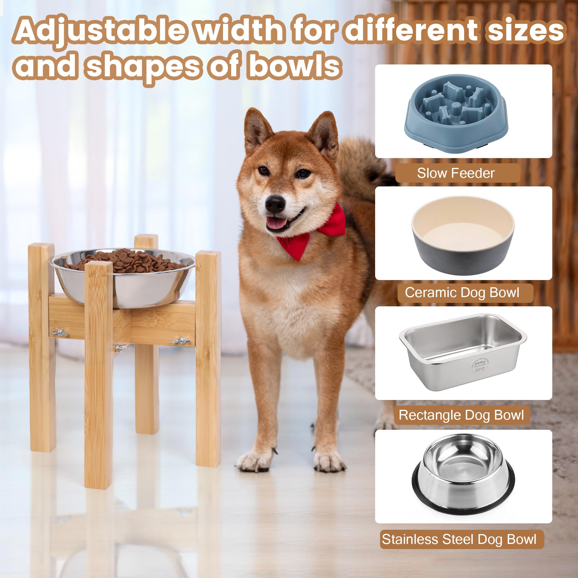 Elevated Dog Bowl Stand,Adjustable Dog Food Stand For 710 Bowls,Single Dog Bowl