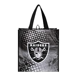 FOCO Las Vegas Raiders NFL 4 Pack Reusable Shopping Bags, team color, one size