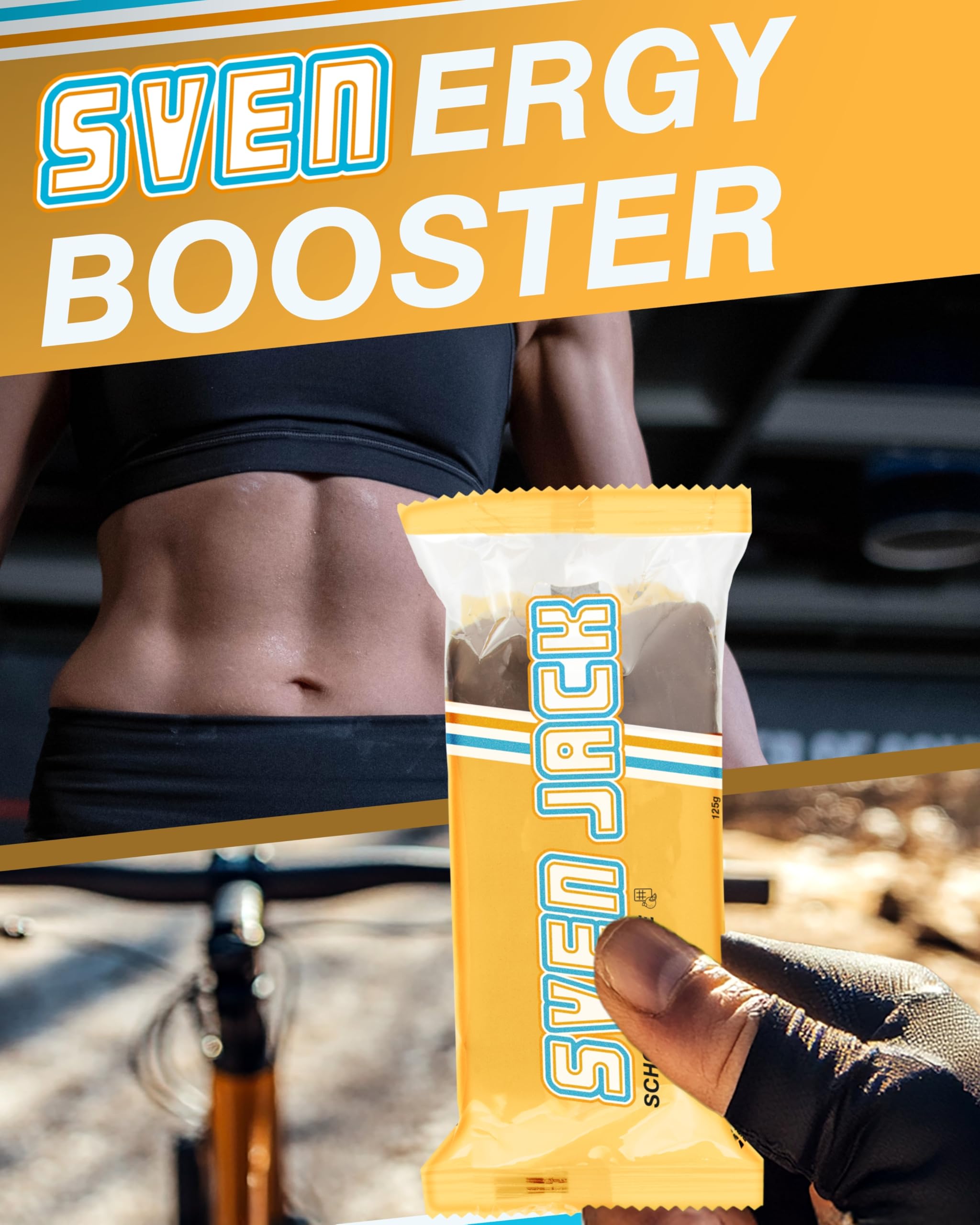 Sven Jack (Energy Cake) – Schoko-Orange - Haferflocken Riegel mit langkettigen Kohlenhydraten, weniger Zucker & einzigartigem Geschmack – original Flapjack & Oat Meal Snack