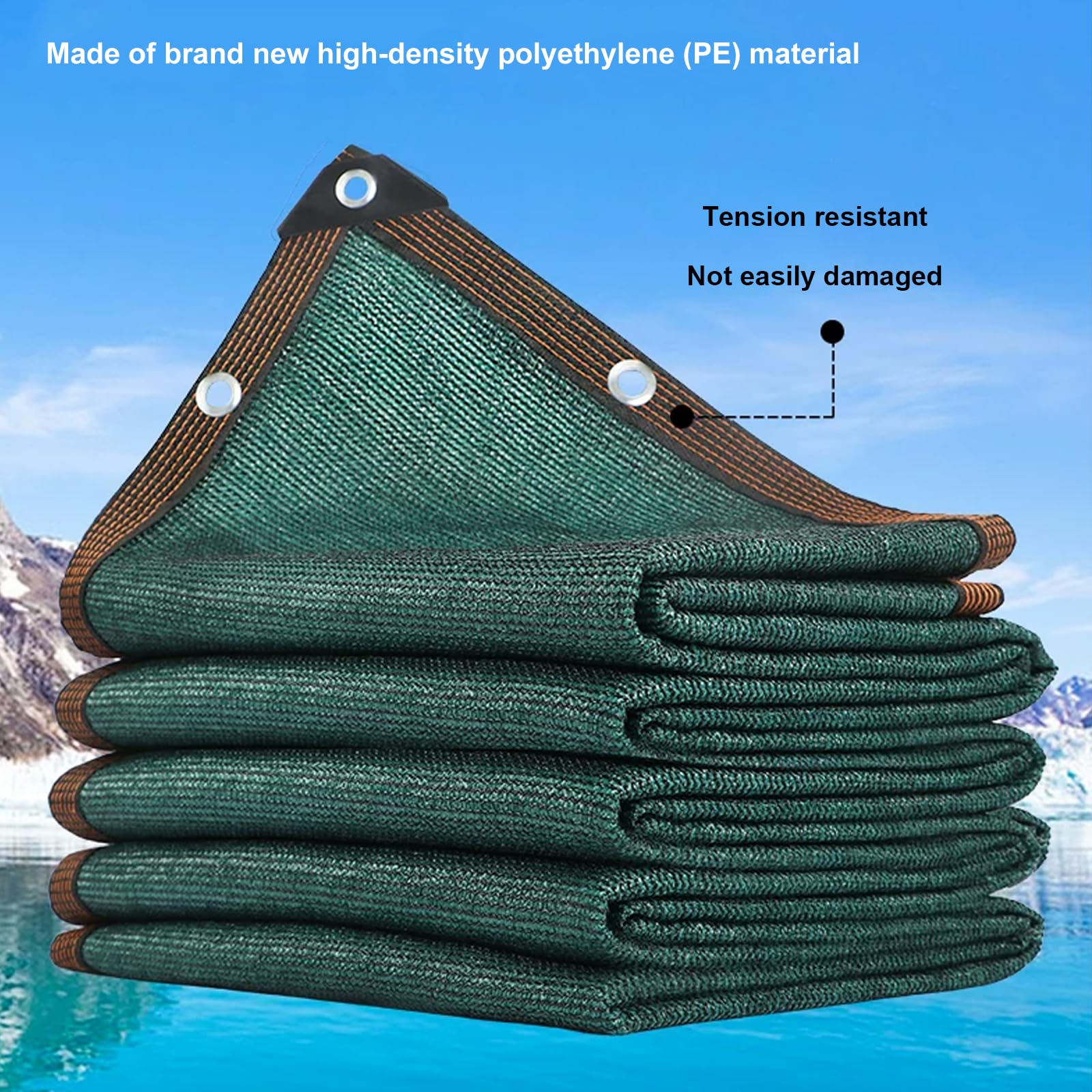 Sun Shade Net,Malla Sombreadora con Ojales,Bloqueador Solar Sombra Paño Ligera y Transpirable,Tasa de Sombreado 90%,Malla de Ocultación para Patio/Azotea/Garden (7x10m)