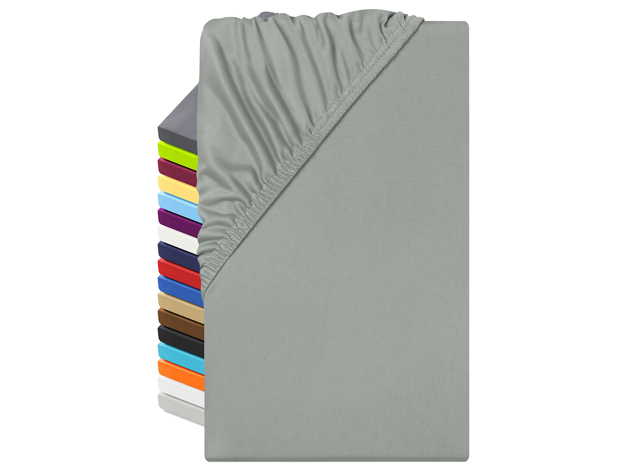 Npluseins Grey Microfibre Fitted Sheet - Breathable And Suitable For Allergy Sufferers 1519.2192, 120 X 200 Cm,