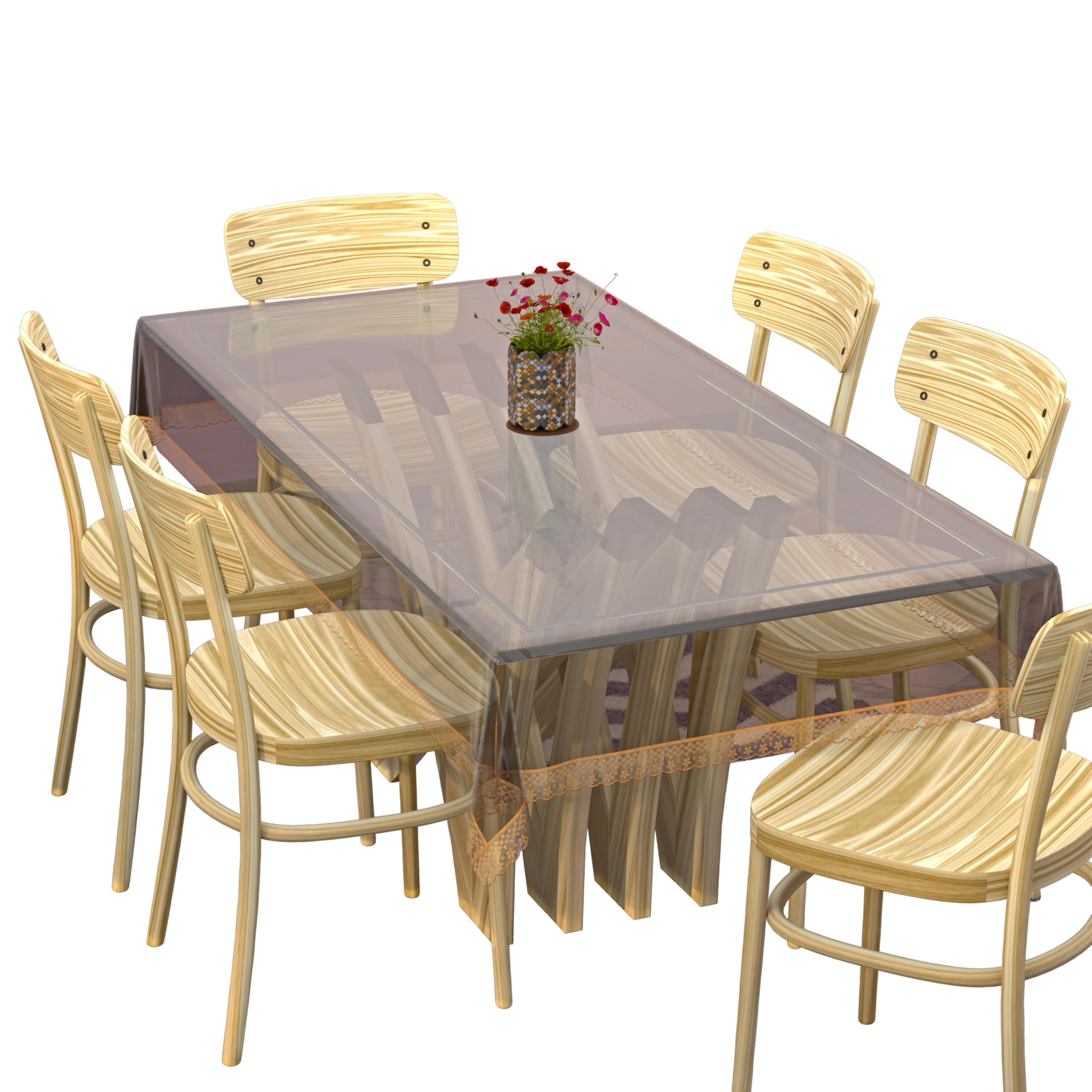 Kuber Industries Transparent Clear Dining Table Cover,Waterproof Protector, 6 Seater, 60 X 90 Inches (Gold), Standard,Polyvinyl Chloride (PVC),Rectangular,Pack of 1 (B08Z3T6FKG) Amazon Price History, Amazon Price Tracker