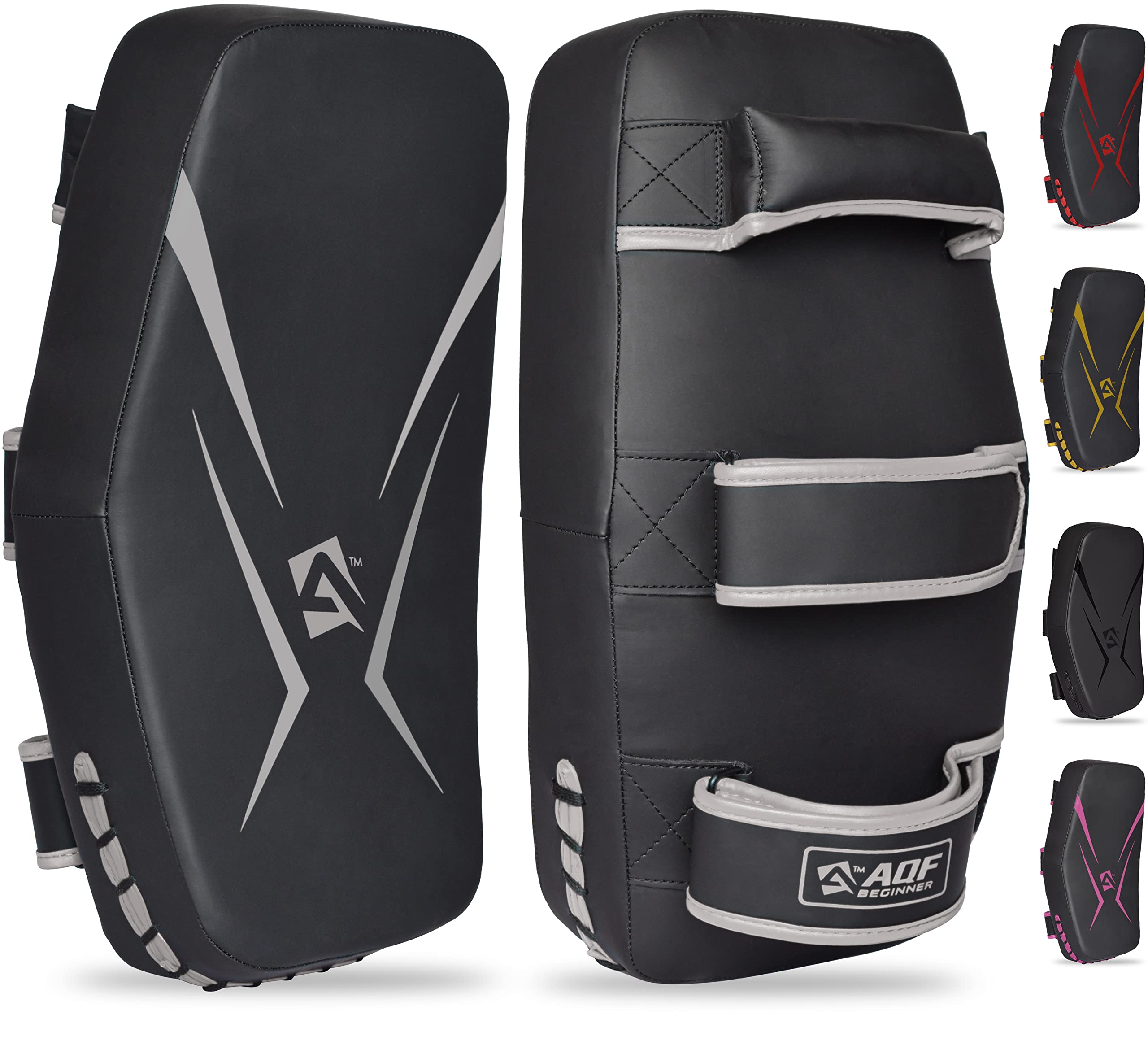 AQF Schlagpolster Kampfsport, Pratzen Boxen Maya-Leder Curved, Pratzen Kickboxen, Muay Thai Kick Pad, Schlagkissen, Box Pads Für Boxing, Martial Arts, Karate & MMA