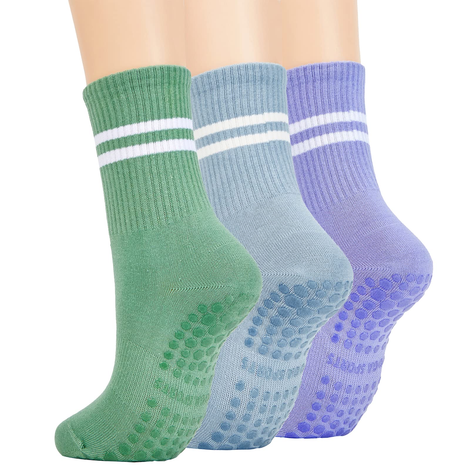 American Trends Pilates Socks with Grips for Women Yoga &amp; Barre - Non Slip