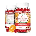 Lunakai Extra Strength 3000mcg Vitamin B12 Gummies - USA Made, Delicious Daily Energy & Metabolism Support - Vegan B12 Methylcobalamin Supplement 60ct
