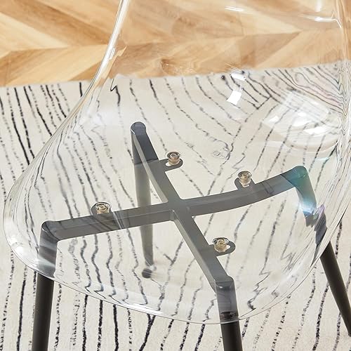 Miniatura 4 de Sillas de comedor, juego de 4 sillas de comedor transparentes, sillas de cocina modernas con asiento transparente, sillas laterales de acrílico con