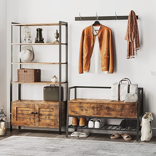 Miniatura 7 de IRONCK Banco de almacenamiento con caja superior elevadora, banco de zapatos de entrada con zapatero, banco de entrada de 39.4 pulgadas, organizador