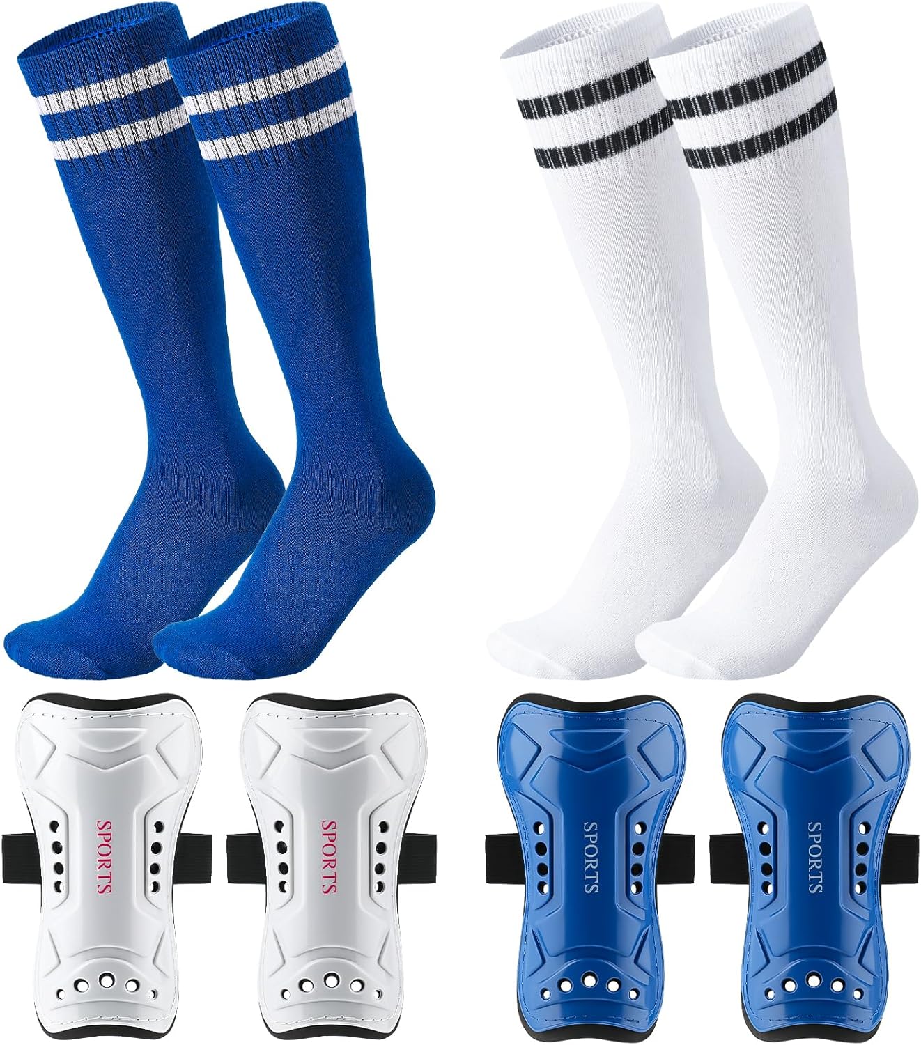 2 Pack Kids Soccer Shin Guards Soccer Socks Protective Shin Pads Adjustable Straps for 6-10 Years Old Games Training - Image 8