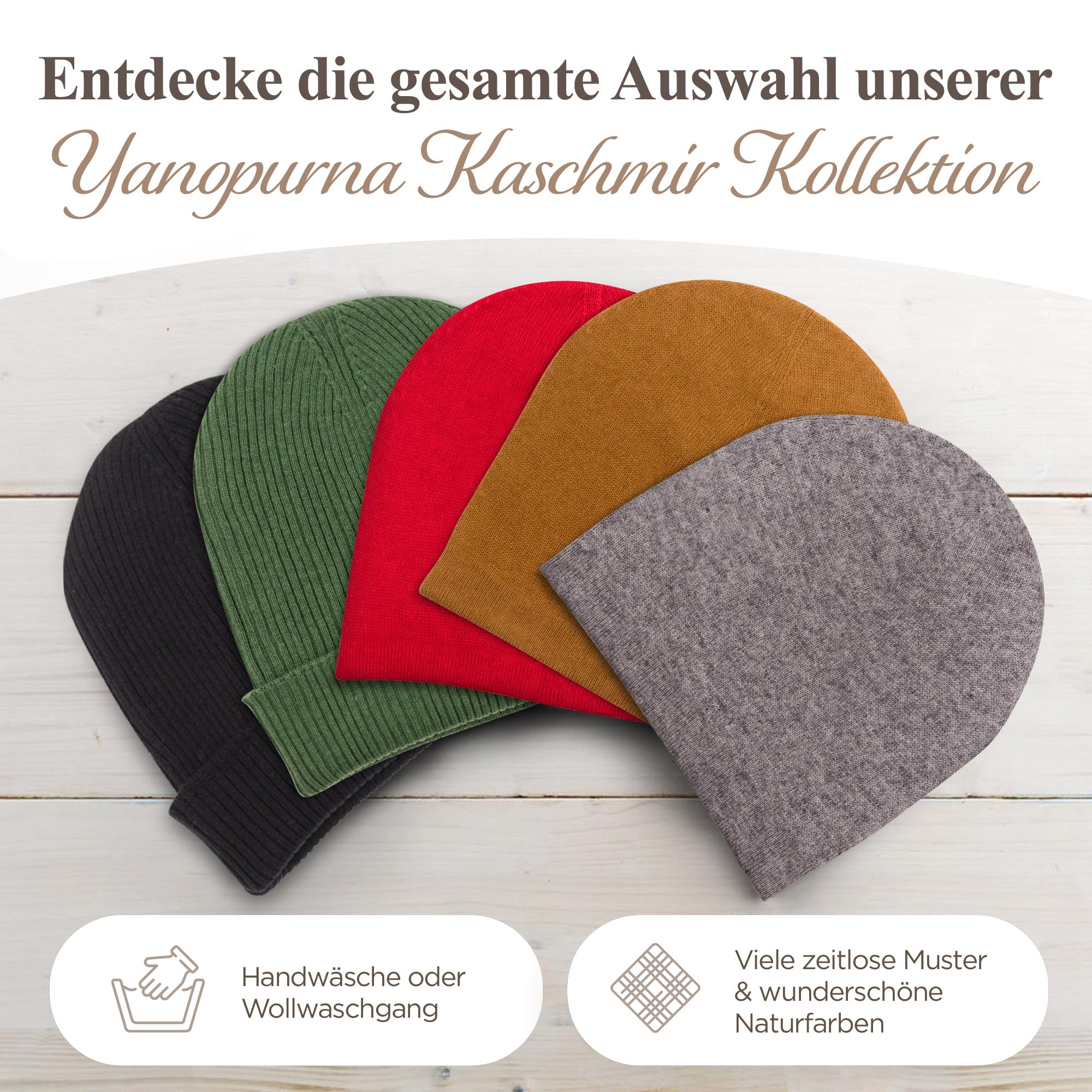Gorro de Cachemira – Gorro Tejido a Mano con 100% Lana de Cachemira para Hombre y Mujer – Gorro Unisex, Suave Gorro de Invierno, Hecho en Nepal