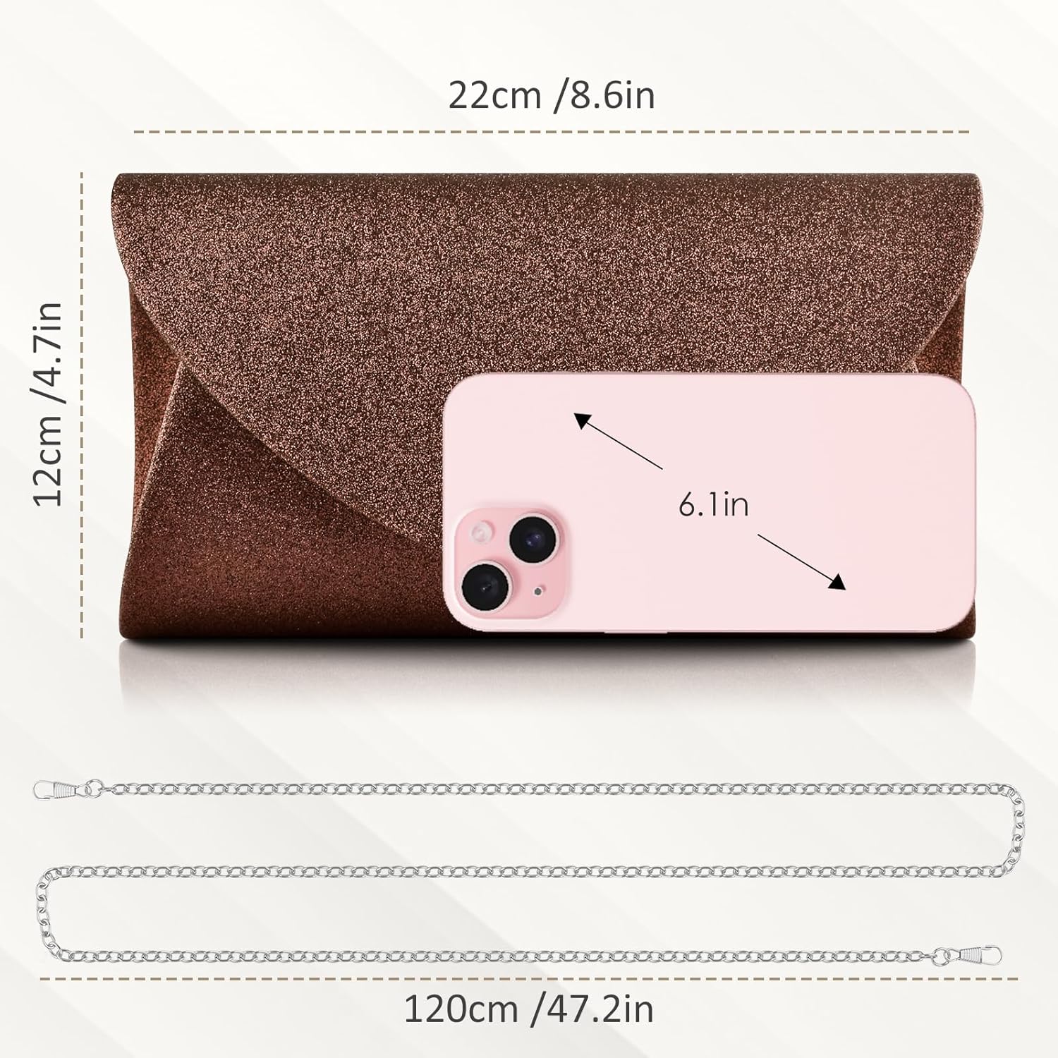 PACETAP Clutch Purses for Women, Handbags with Chain for Women Formal, Evening Bag for Wedding Party Cocktail Prom Dinner - Image 4