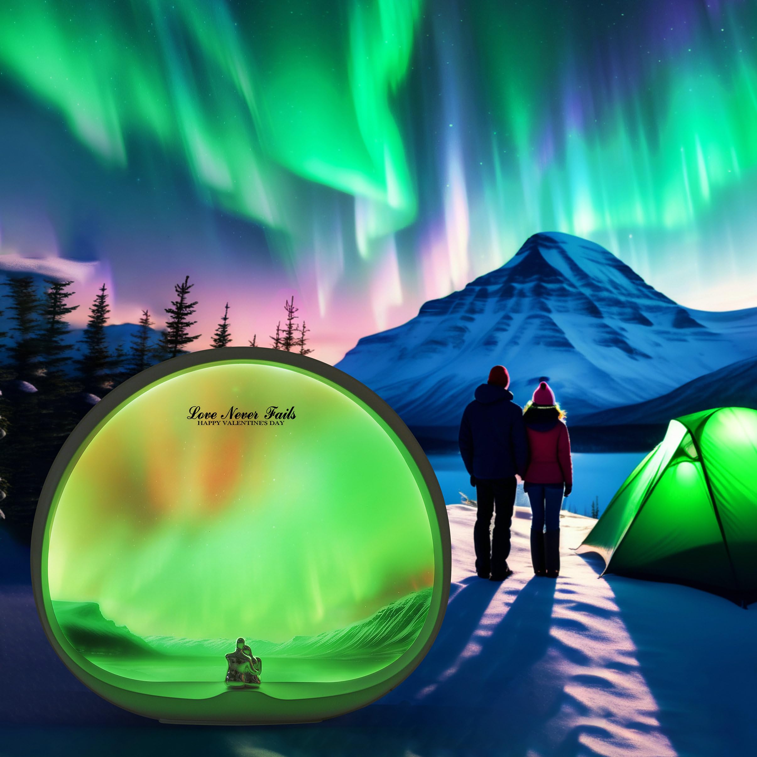 mamre Northern Lights Night Light Touch Dimmable Creative Valentine Christmas Birthday Gift for Him/Her