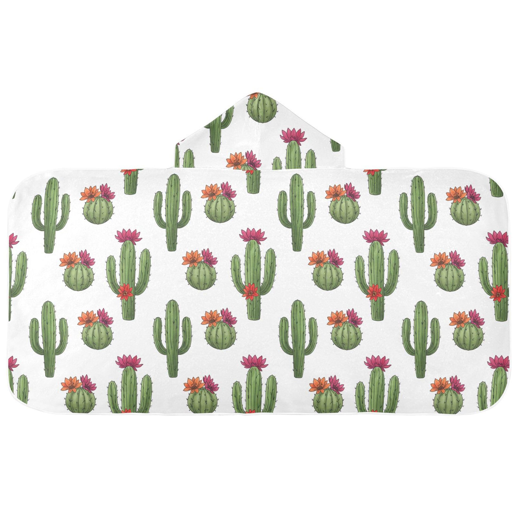 Fuauuyl Cactus Hooded Baby Bath Towel Soft & Breathable Towel for Newborns Infants Toddlers, Nursery Essential