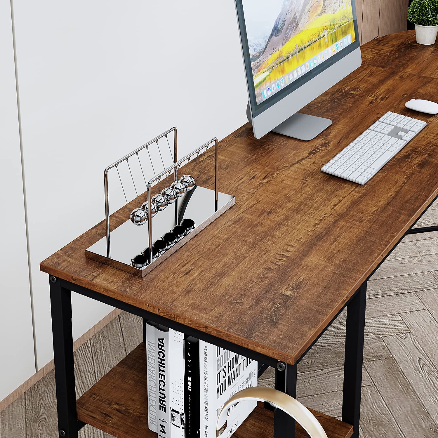 USHOW Computer Desk,66Inch LShaped Corner Desk,Home Office Study