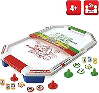 Vista 2 de EPOCH Games Super Mario Air Hockey, juego de mesa de habilidad y acción con figuras de acción coleccionables de Super Mario