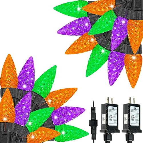 Miniatura 15 de C6 Serie de luces de Navidad para interiores y exteriores, total de 100 LED, 10 m de luces de Navidad en serie con temporizador y 13 modos, Varios