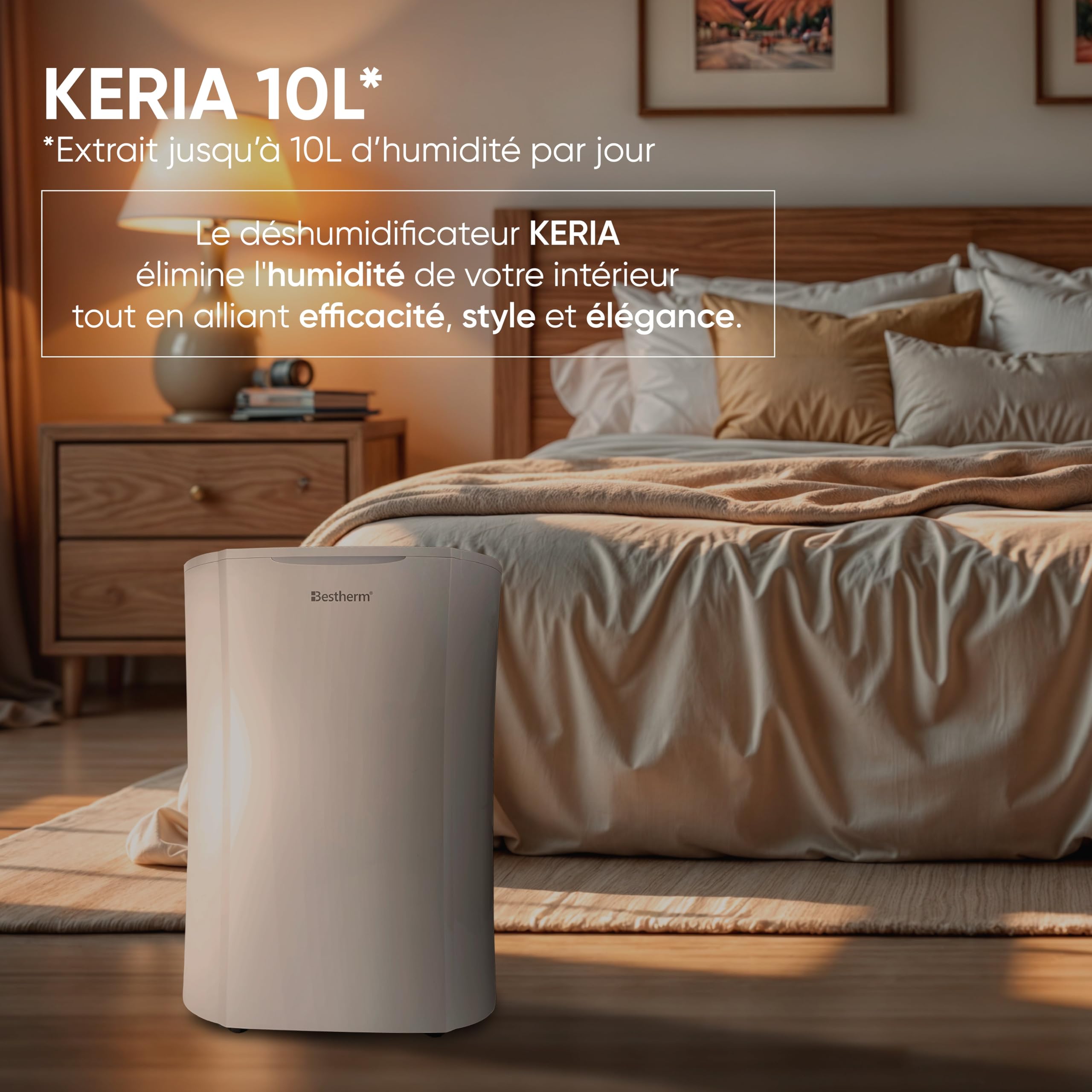BESTHERM - Deshumidificador de aire BESTHERM - Keria 10L/día, depósito extraíble