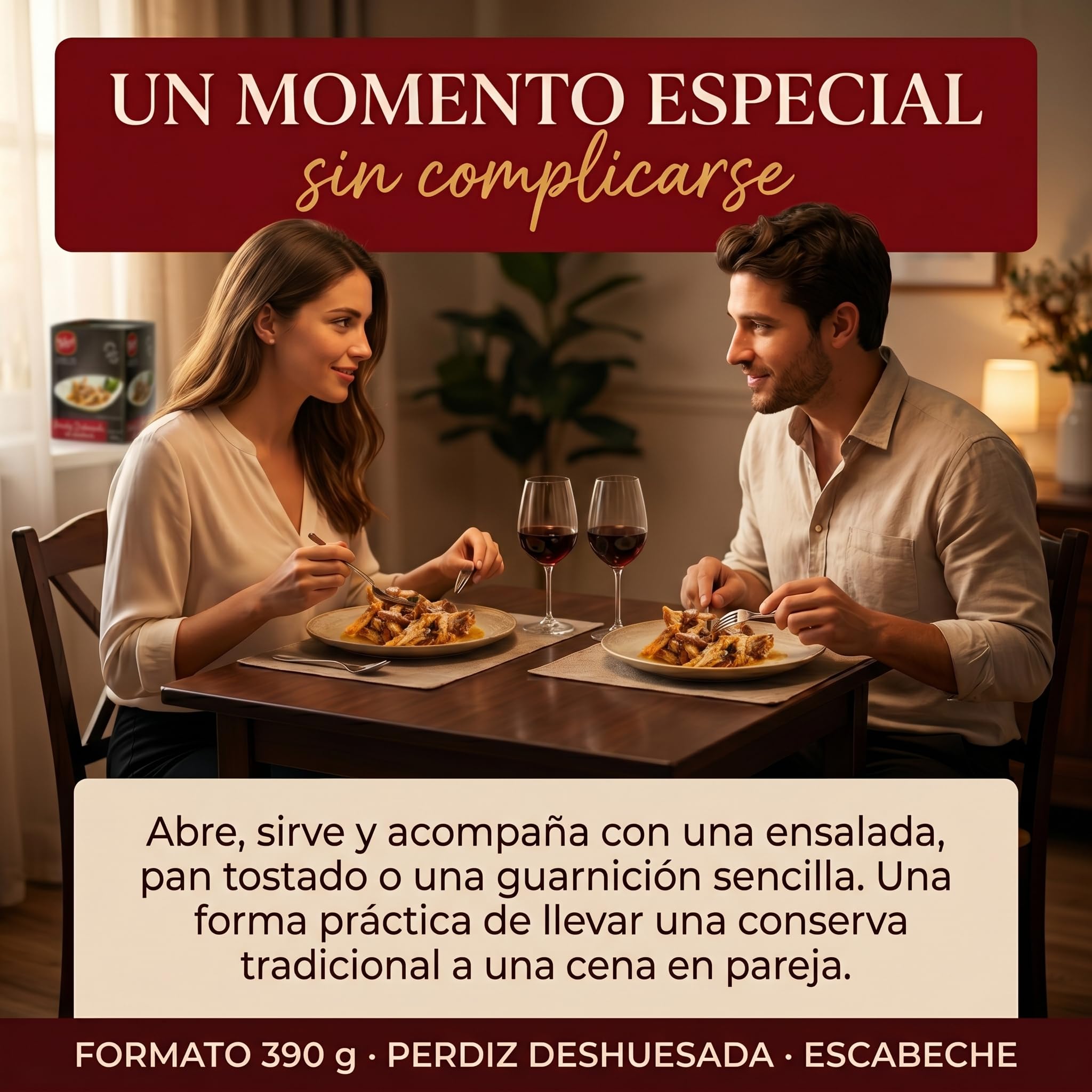 POLGRI Perdiz Deshuesada en Escabeche 390 g Lata Conserva Gourmet Carne de Caza Aperitivo Artesano Receta Manchega Tradicional 50% Carne Real Desde 1967