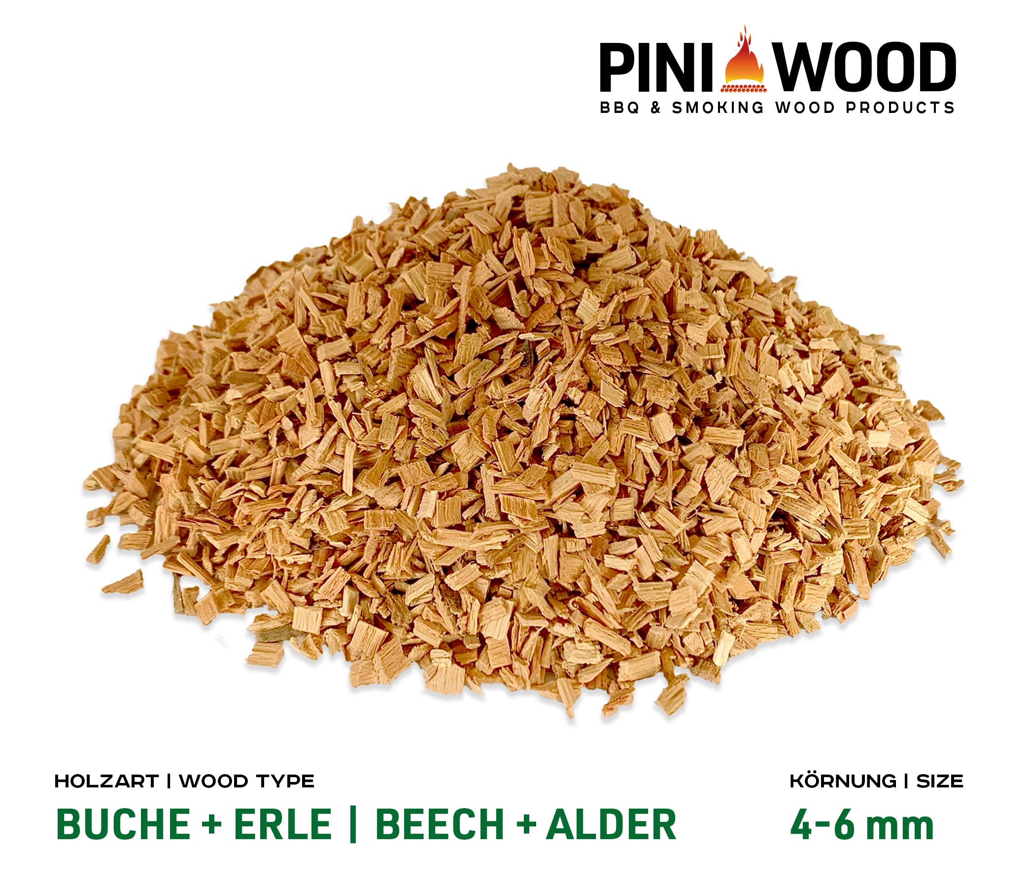 Pini - Virutas para ahumar (5 kg, haya y aliso, 4-6 mm)