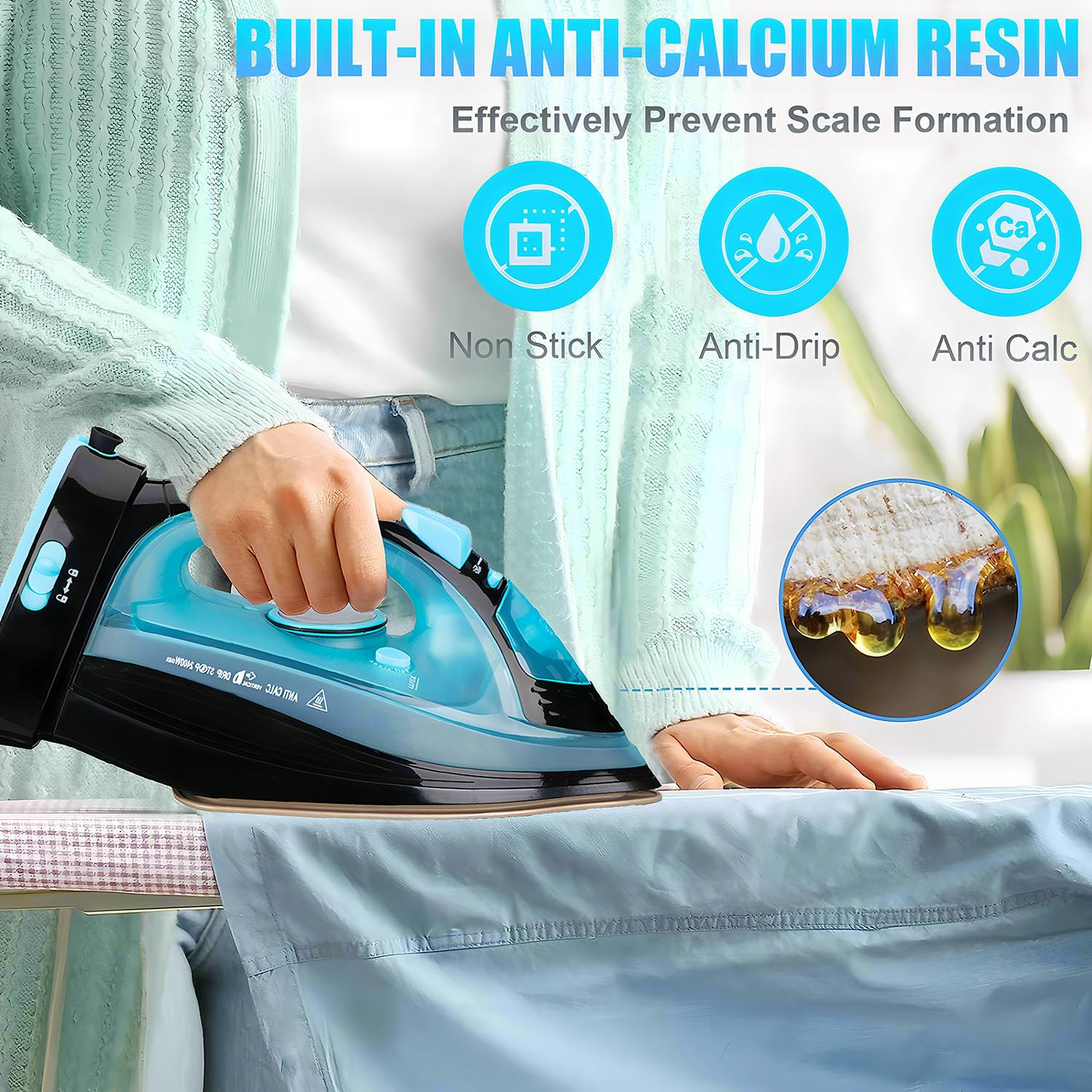 Plancha de vapor, plancha de vapor de 2400 W, plancha inalámbrica Powersteam Ultra, suela de cerámica, función de autolimpieza y pulverización de agua, antigoteo, plancha de vapor, apagado automático