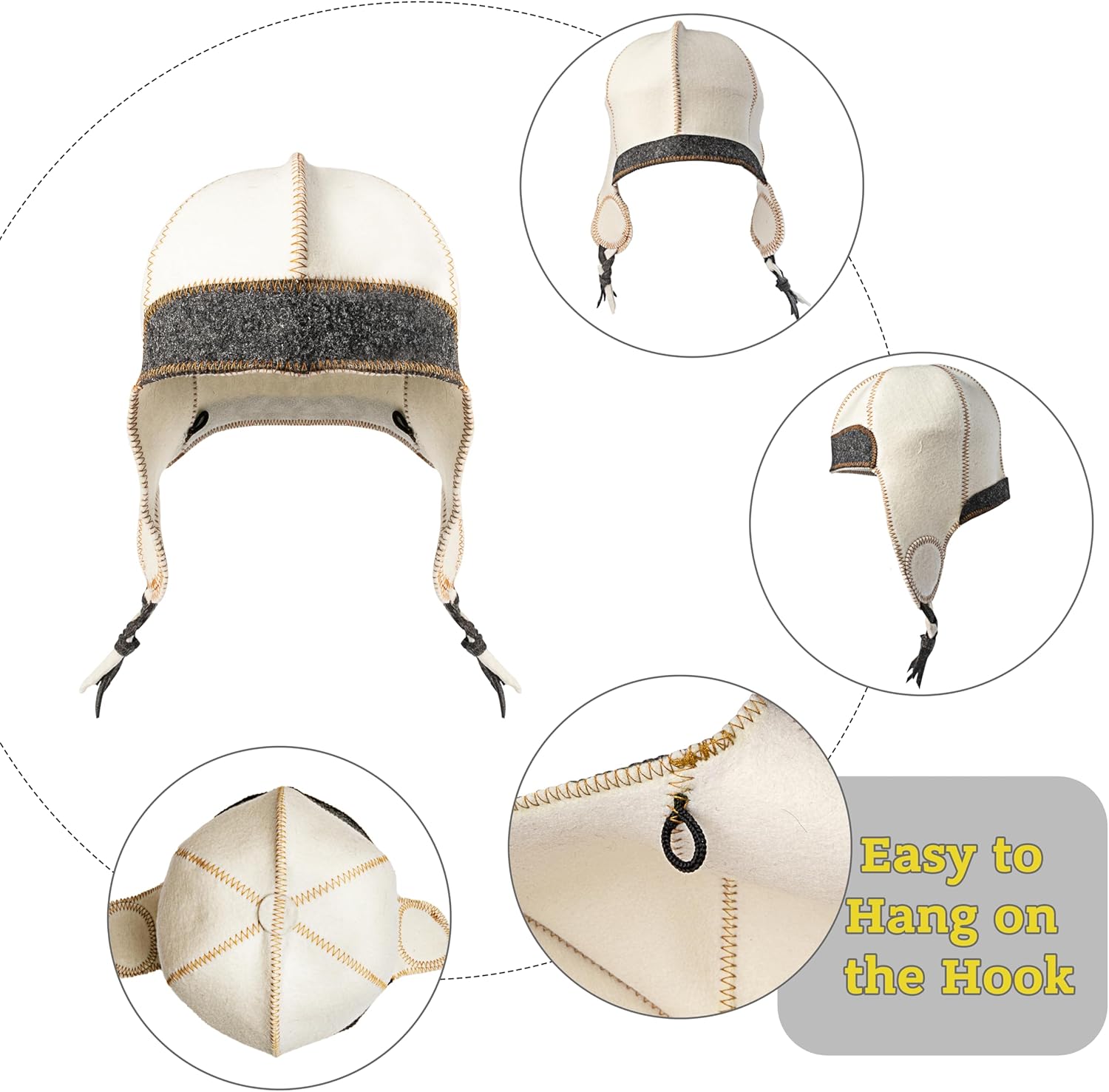 ASKOLD 2 pcs Wool Sauna Hat for Women and Men Russian Banya Hat for Men Sauna Cap for Women